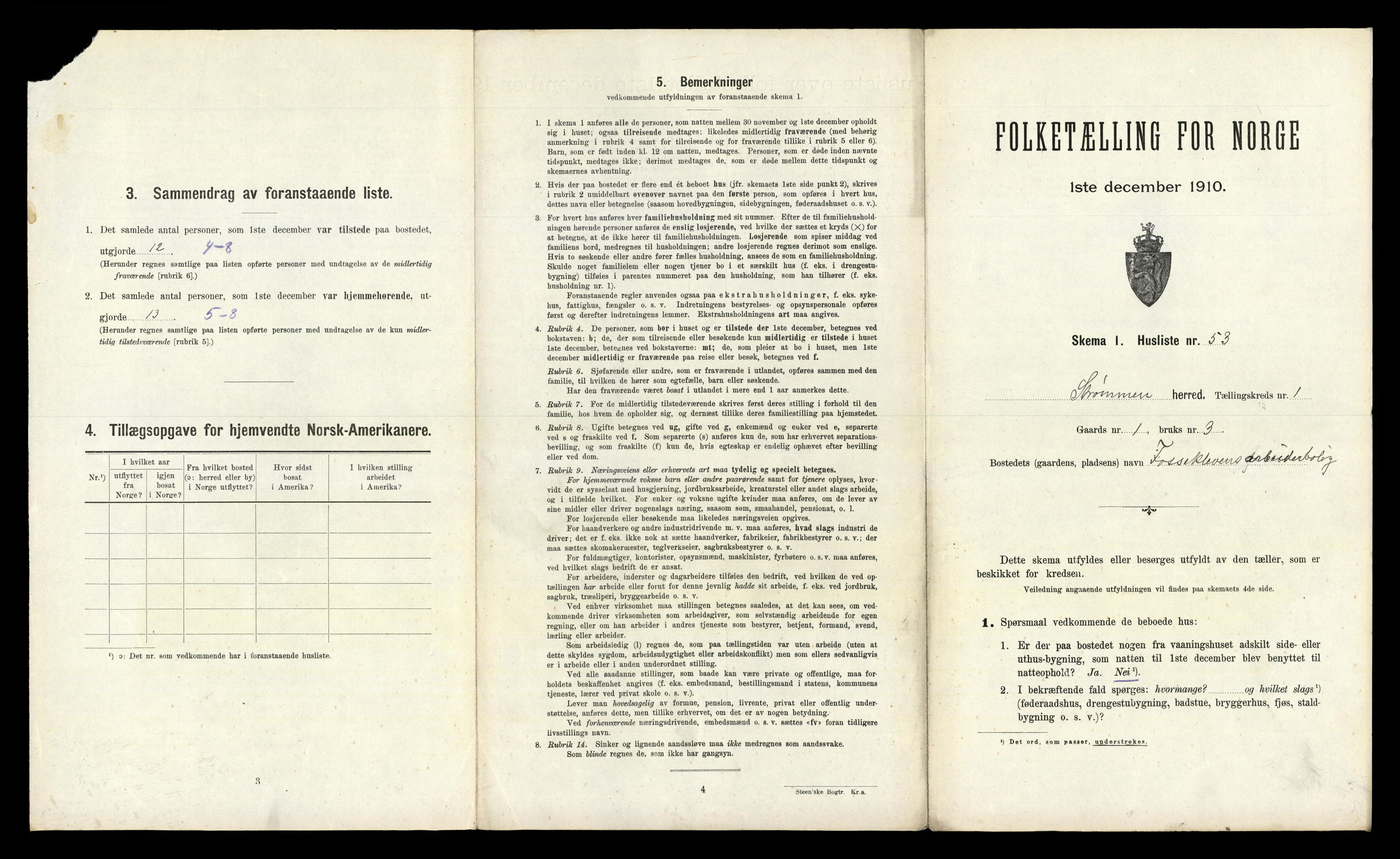 RA, 1910 census for Strømm, 1910, p. 124