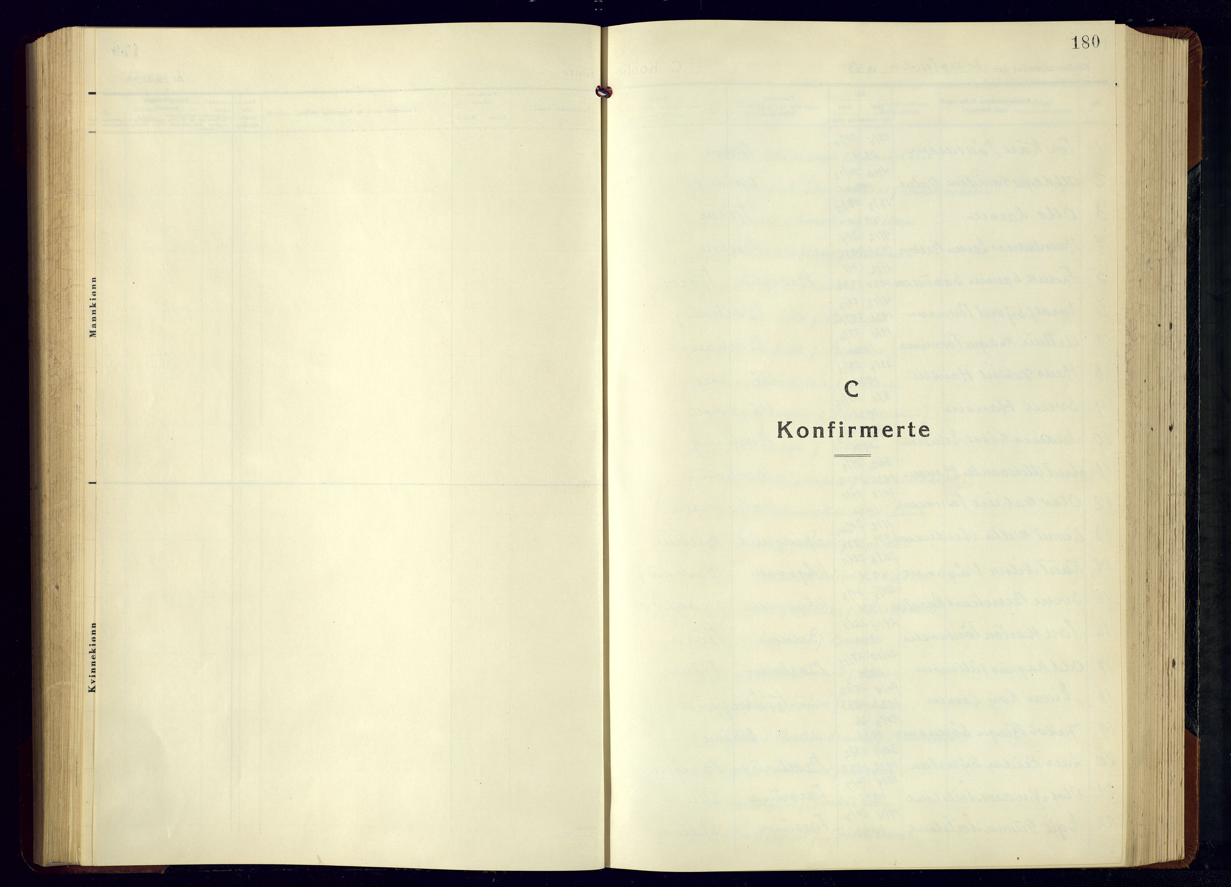 Lista sokneprestkontor, AV/SAK-1111-0027/F/Fb/L0007: Parish register (copy) no. B 7, 1943-1970, p. 180