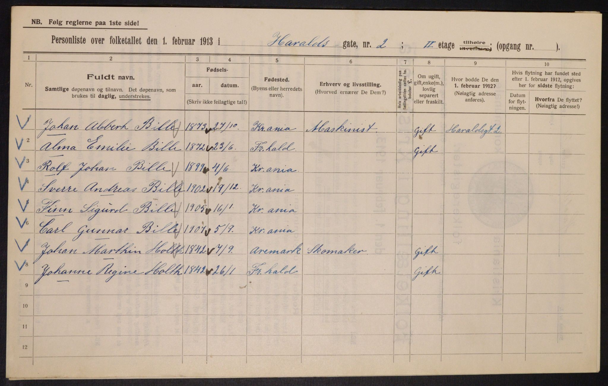 OBA, Municipal Census 1913 for Kristiania, 1913, p. 35094