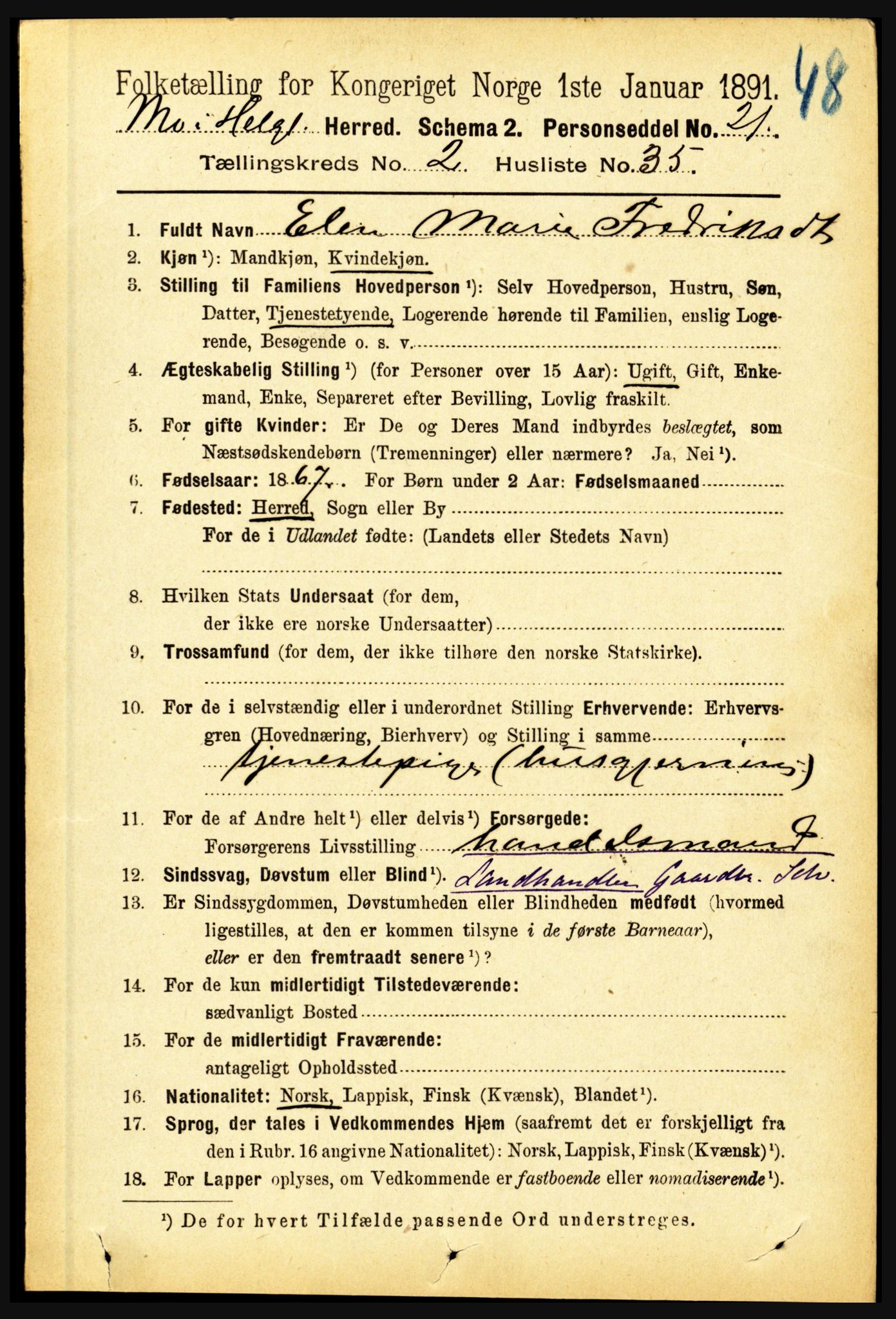 RA, 1891 census for 1833 Mo, 1891, p. 749