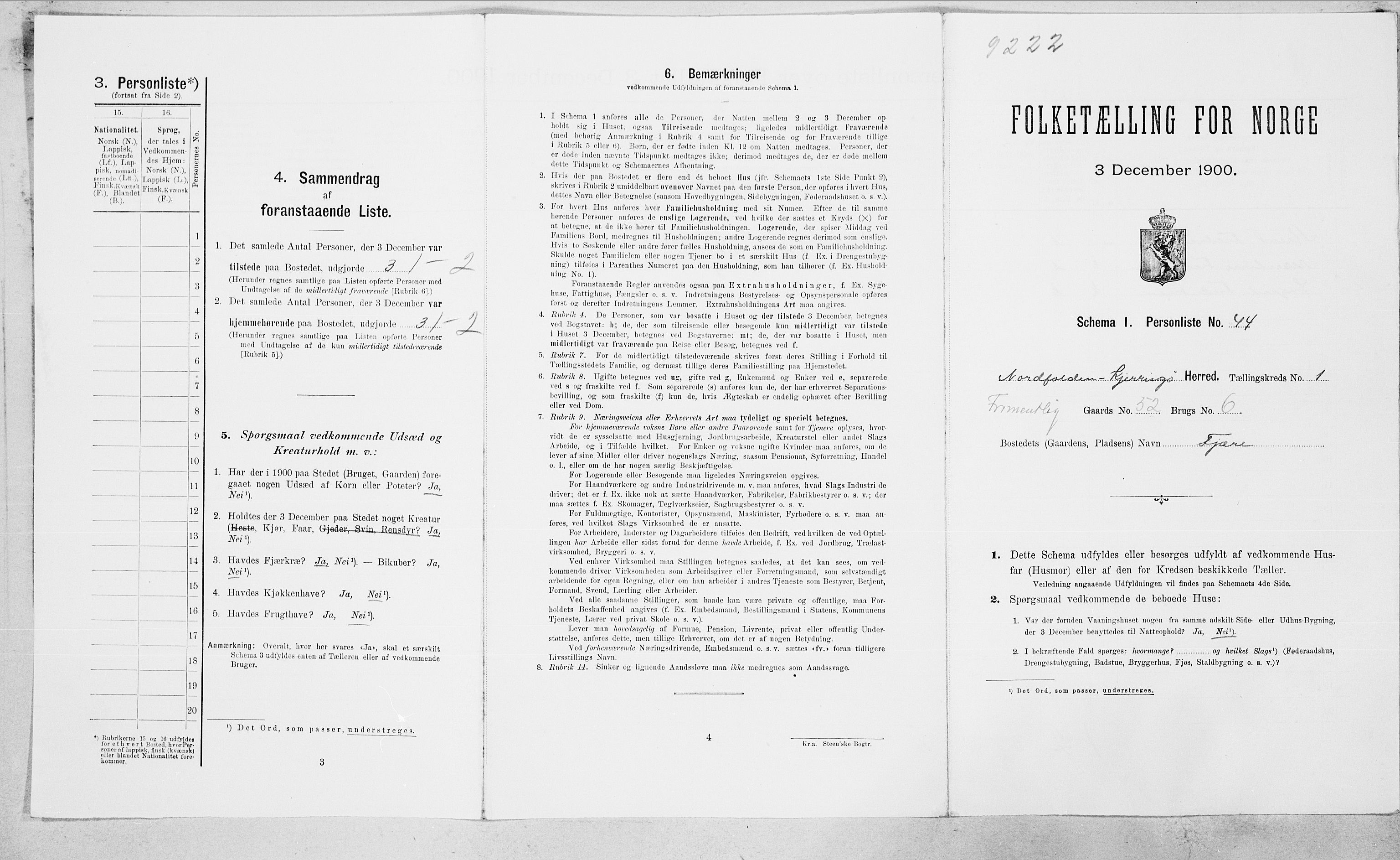 SAT, 1900 census for Nordfold-Kjerringøy, 1900, p. 104