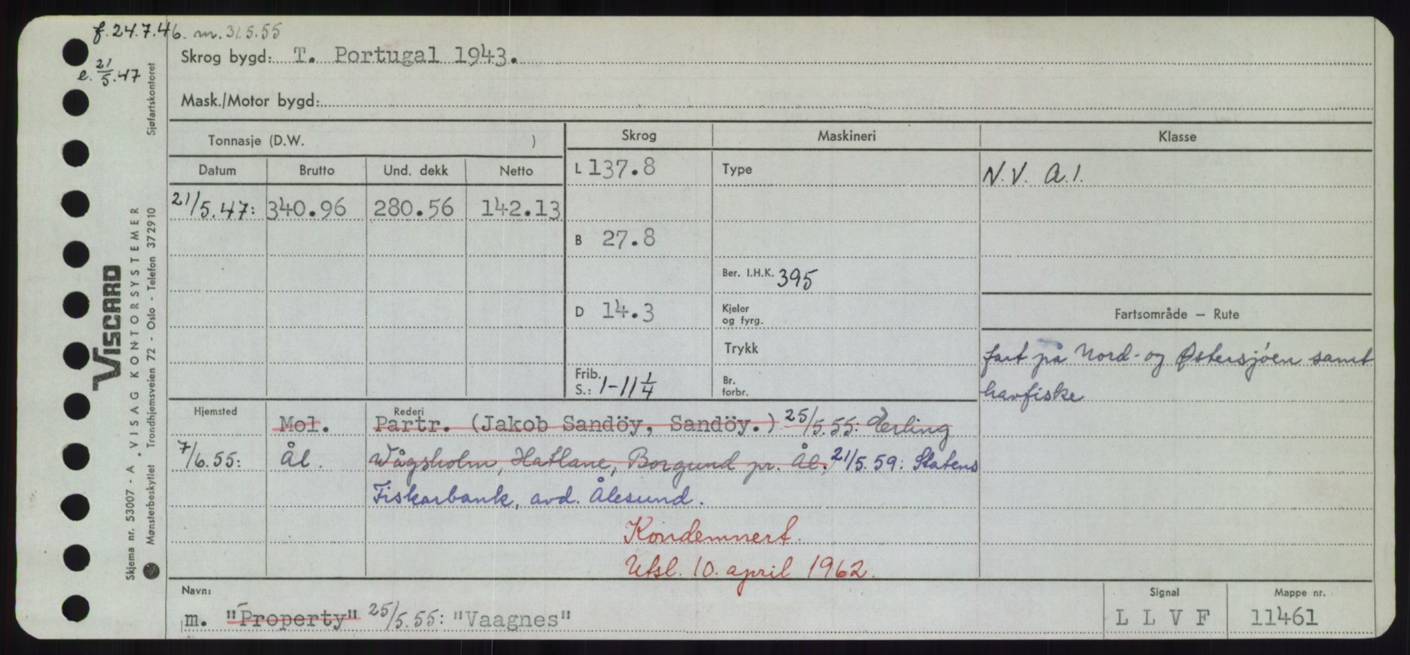 Sjøfartsdirektoratet med forløpere, Skipsmålingen, RA/S-1627/H/Hd/L0042: Fartøy, Vi-We, p. 177