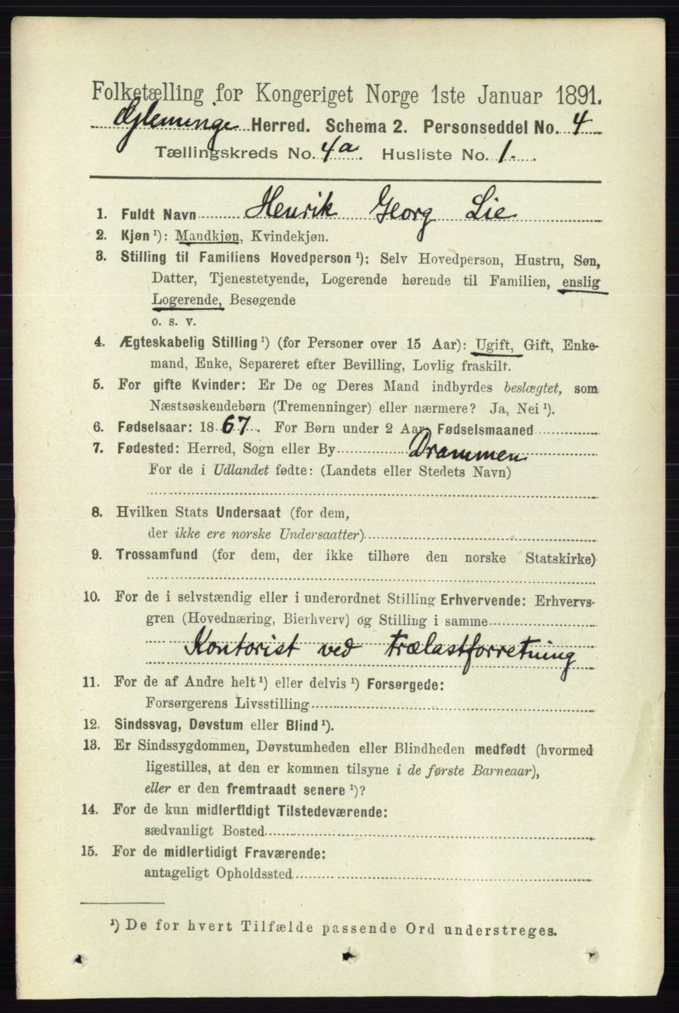 RA, 1891 census for 0132 Glemmen, 1891, p. 3474