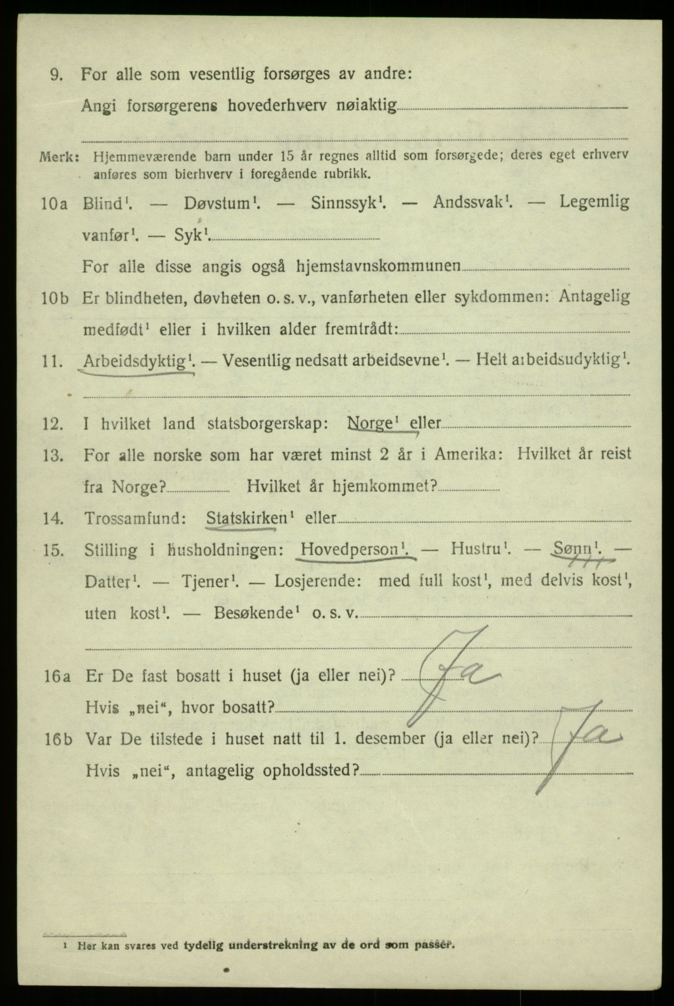 SAB, 1920 census for Fjell, 1920, p. 6209