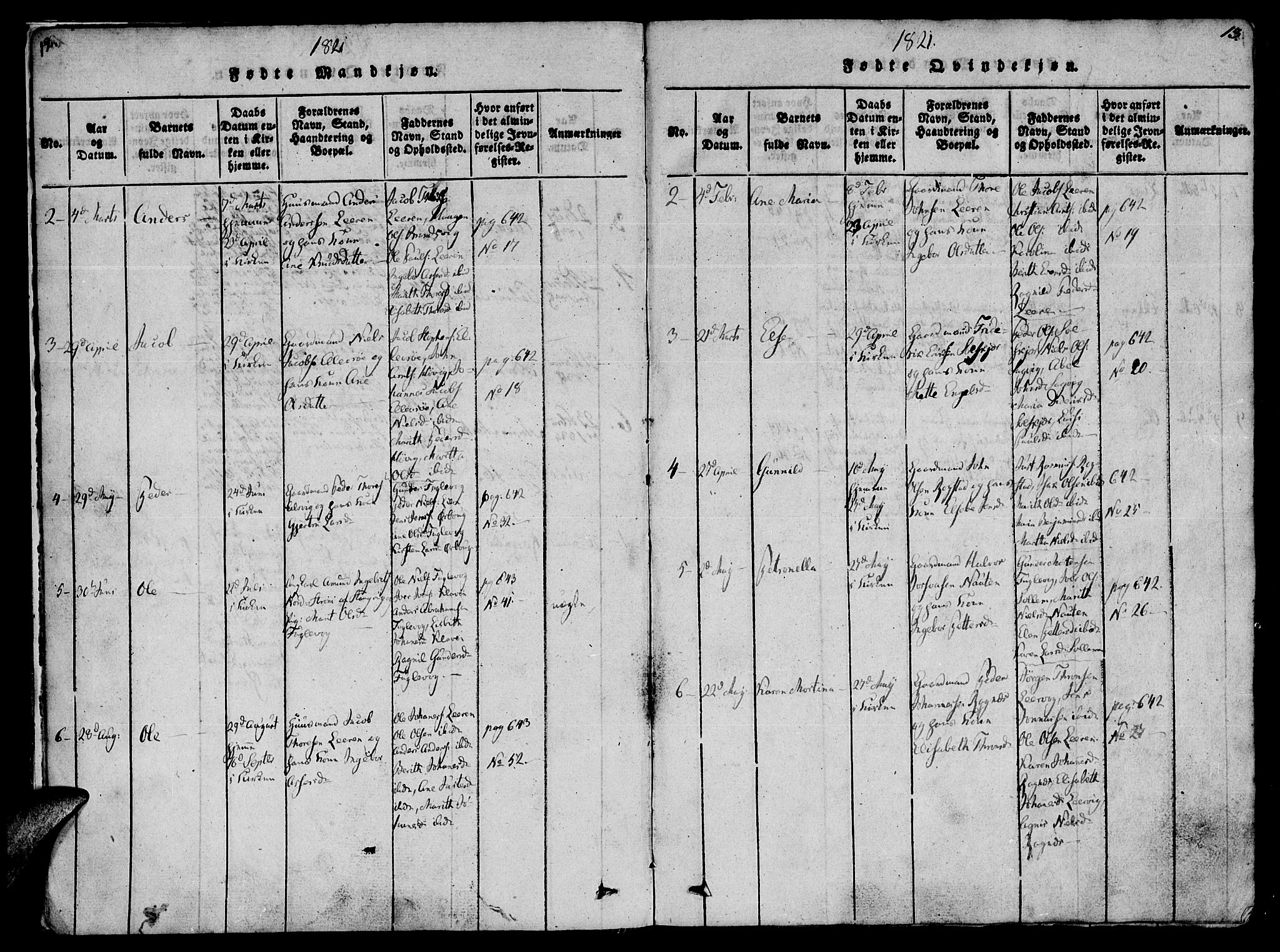 Ministerialprotokoller, klokkerbøker og fødselsregistre - Møre og Romsdal, AV/SAT-A-1454/581/L0933: Parish register (official) no. 581A03 /1, 1819-1836, p. 12-13