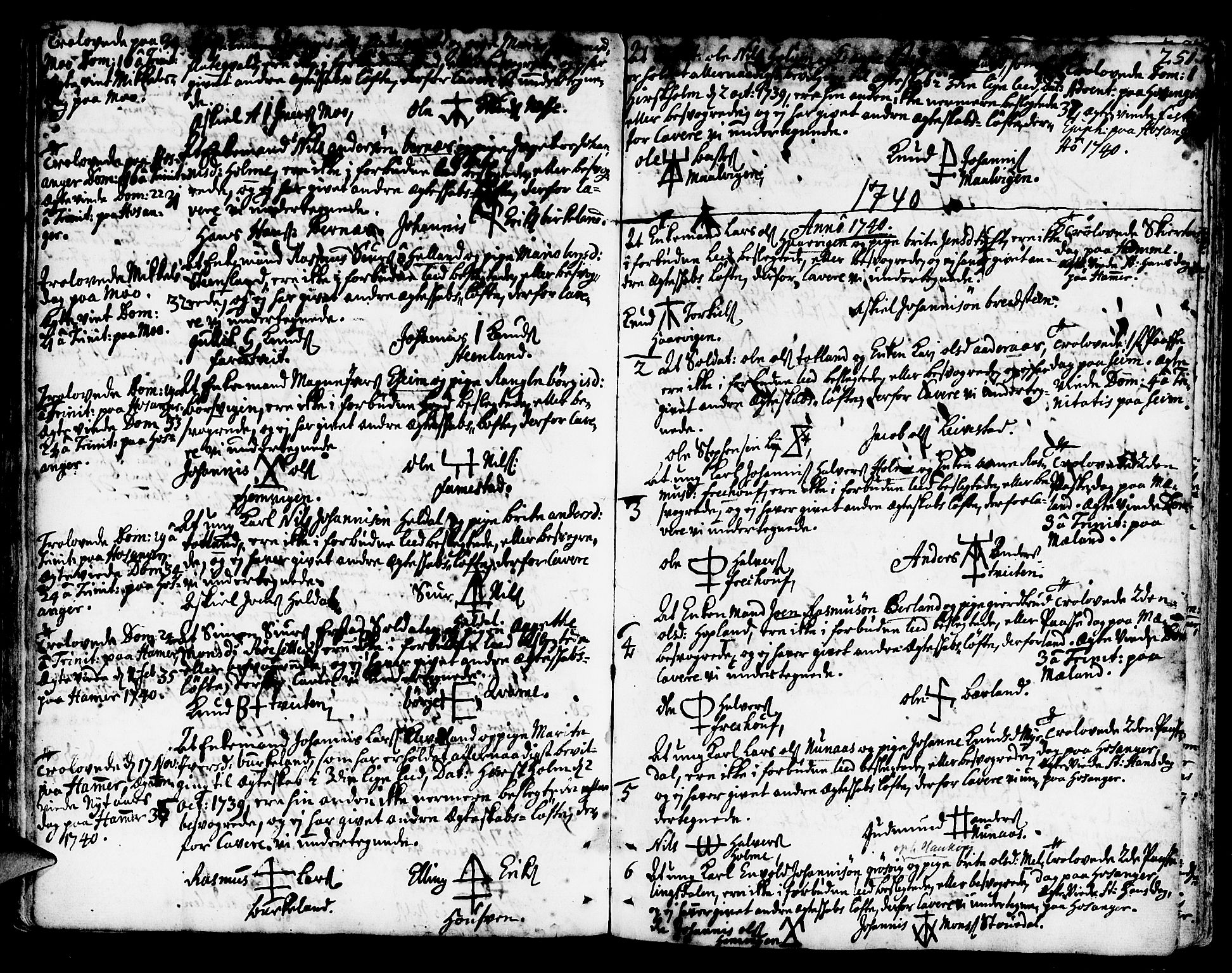 Hamre sokneprestembete, AV/SAB-A-75501/H/Ha/Haa/Haaa/L0005: Parish register (official) no. A 5, 1732-1750, p. 251
