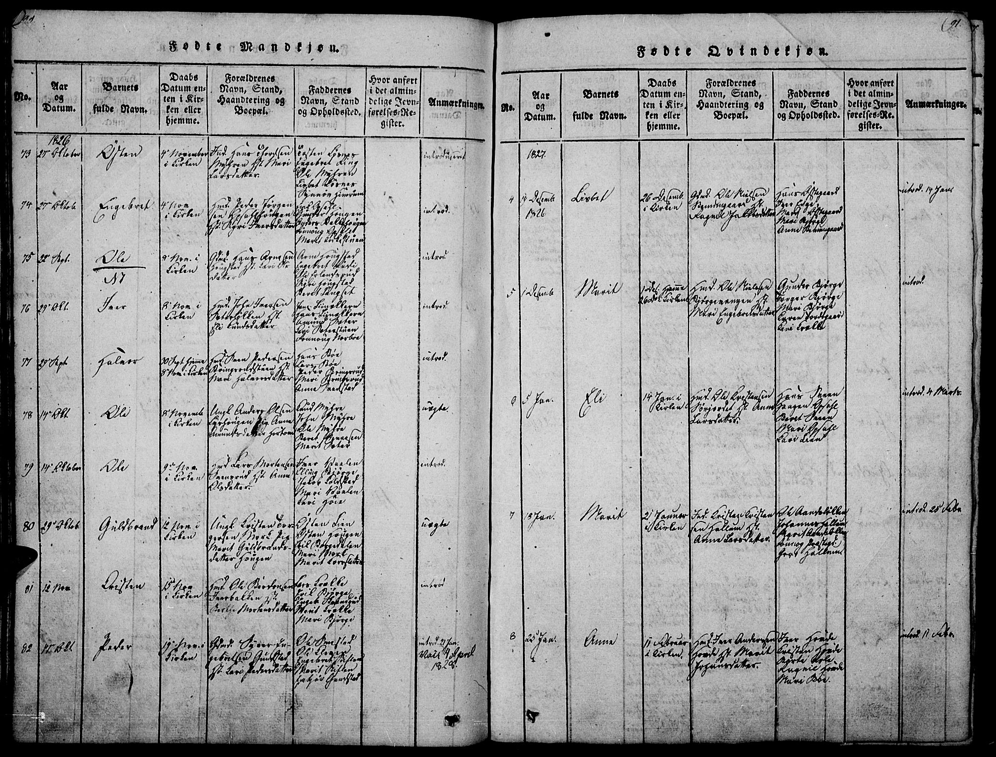 Ringebu prestekontor, AV/SAH-PREST-082/H/Ha/Haa/L0004: Parish register (official) no. 4, 1821-1839, p. 90-91