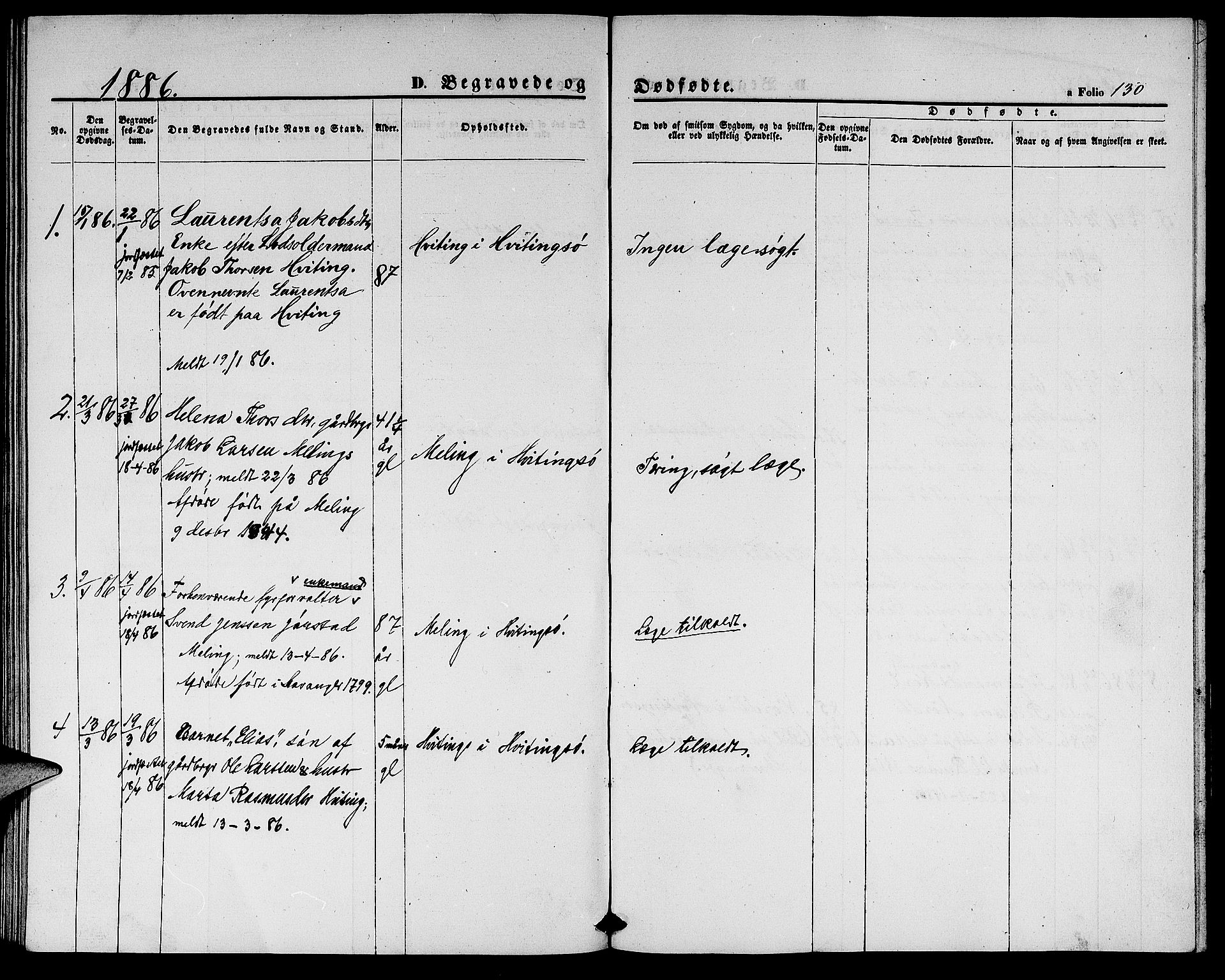 Rennesøy sokneprestkontor, SAST/A -101827/H/Ha/Hab/L0003: Parish register (copy) no. B 3, 1855-1888, p. 130