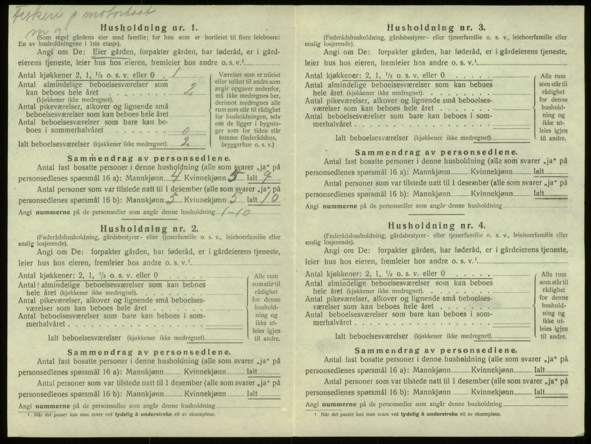 SAB, 1920 census for Selje, 1920, p. 1023