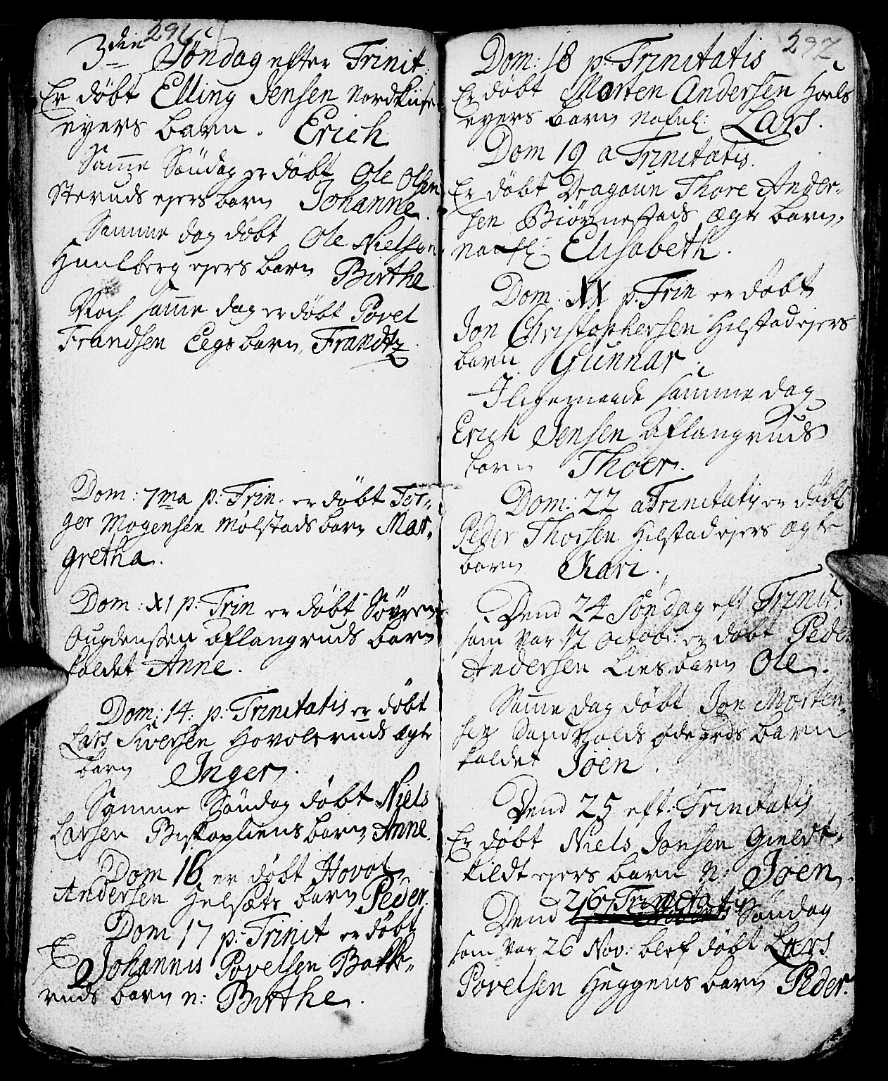 Nes prestekontor, Hedmark, AV/SAH-PREST-020/L/La/L0001: Parish register (copy) no. 1, 1663-1784, p. 296-297