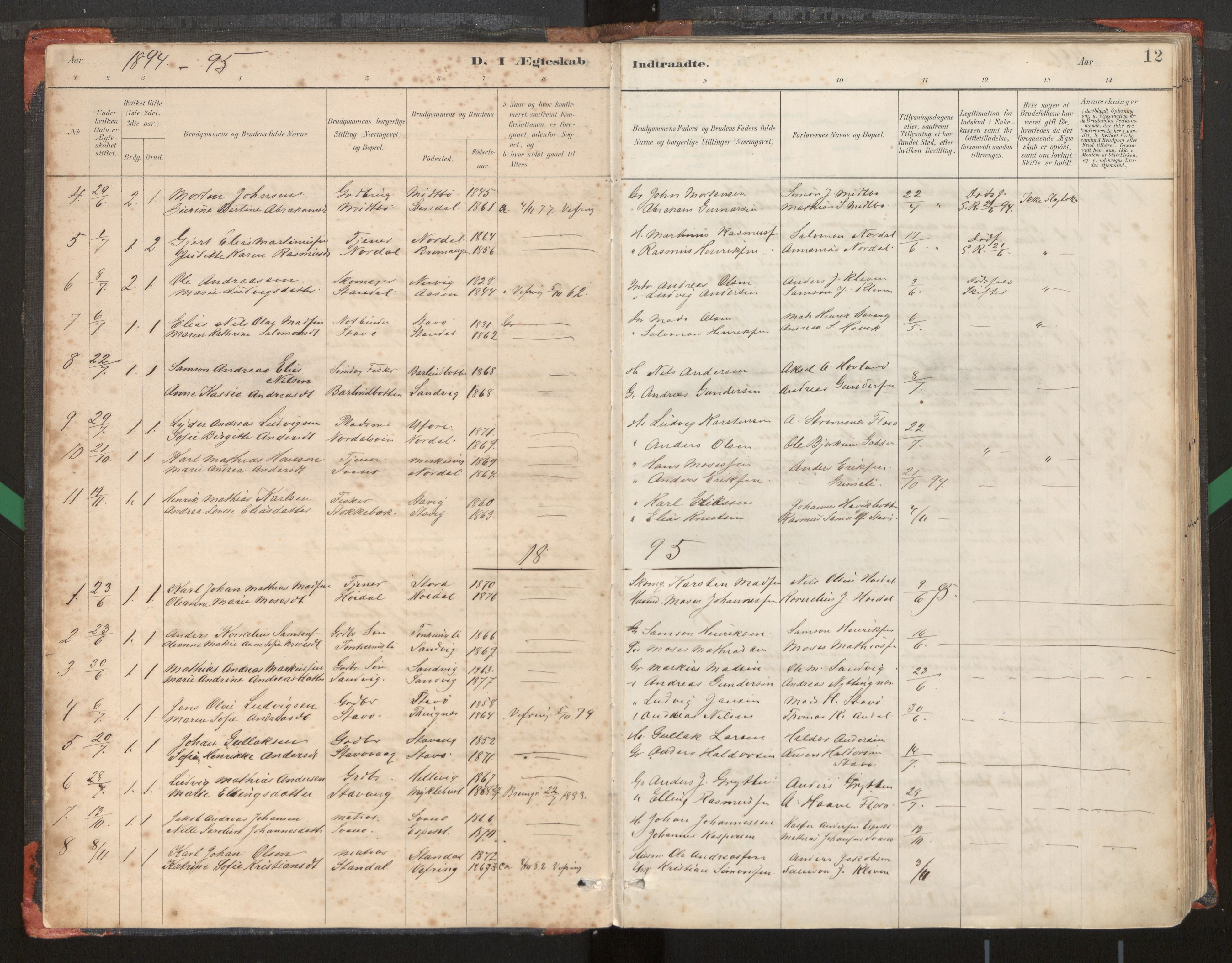 Kinn sokneprestembete, AV/SAB-A-80801/H/Haa/Haad/L0006: Parish register (official) no. D 6, 1886-1945, p. 12