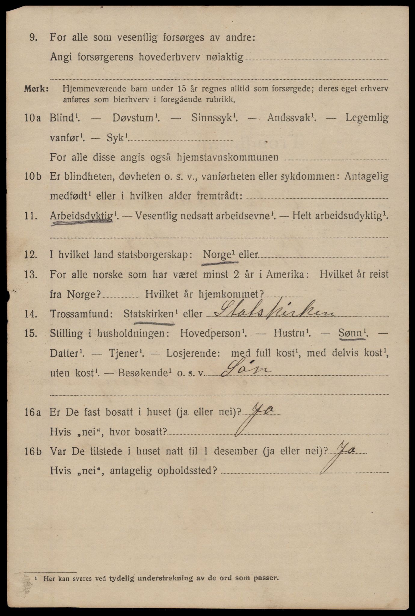 SAT, 1920 census for Trondheim, 1920, p. 141049