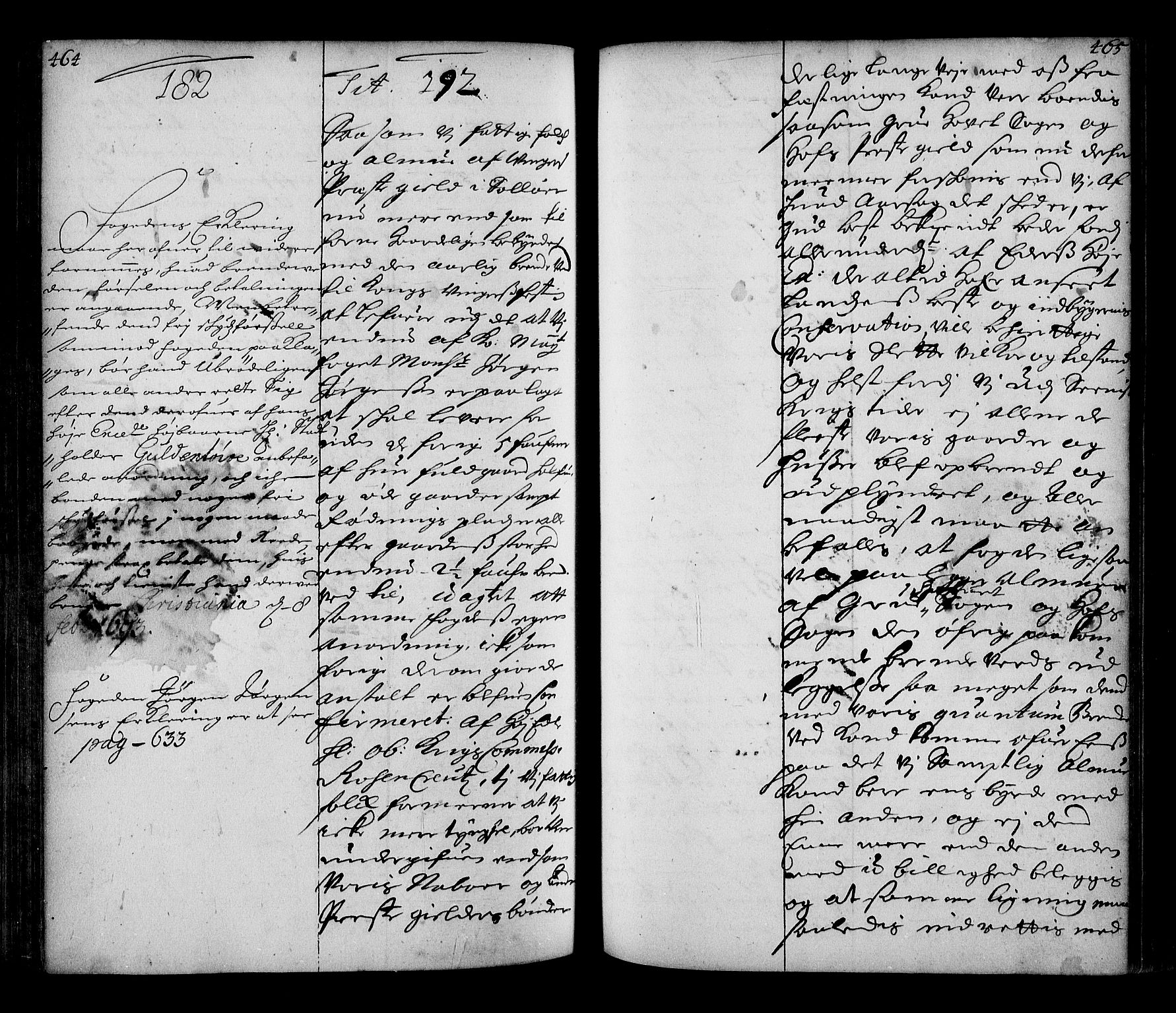 Stattholderembetet 1572-1771, AV/RA-EA-2870/Ae/L0010: Supplikasjons- og resolusjonsprotokoll, 1692-1693, p. 464-465