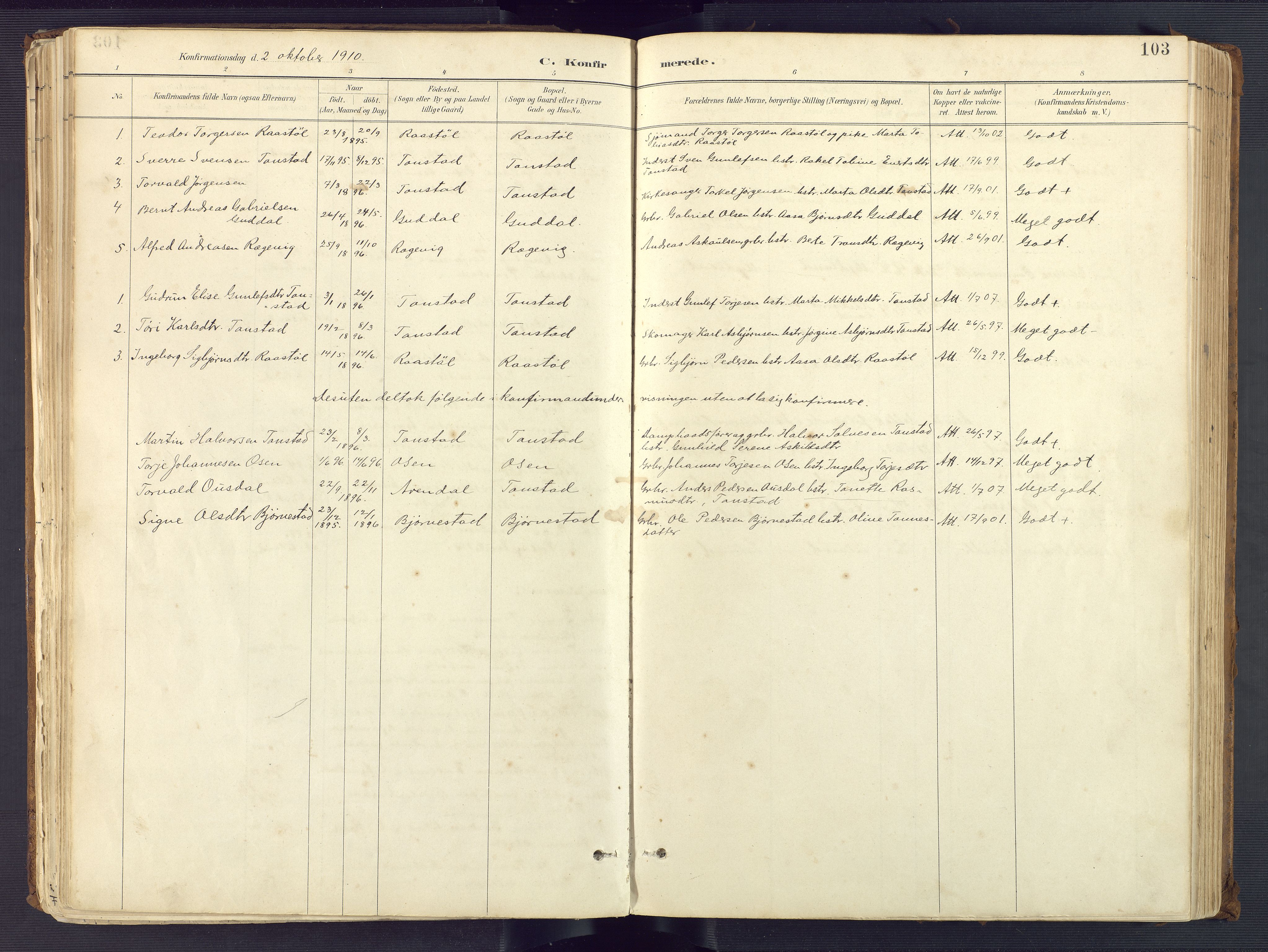 Sirdal sokneprestkontor, AV/SAK-1111-0036/F/Fa/Fab/L0004: Parish register (official) no. A 4, 1887-1919, p. 103