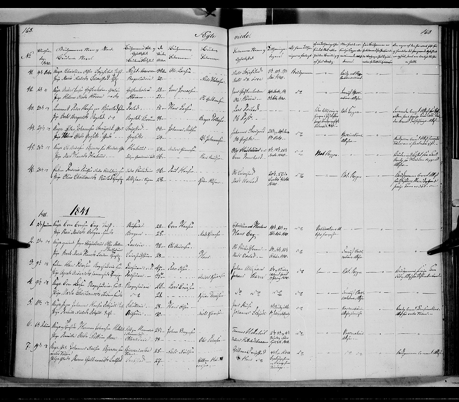 Østre Toten prestekontor, SAH/PREST-104/H/Ha/Haa/L0002: Parish register (official) no. 2, 1840-1847, p. 168
