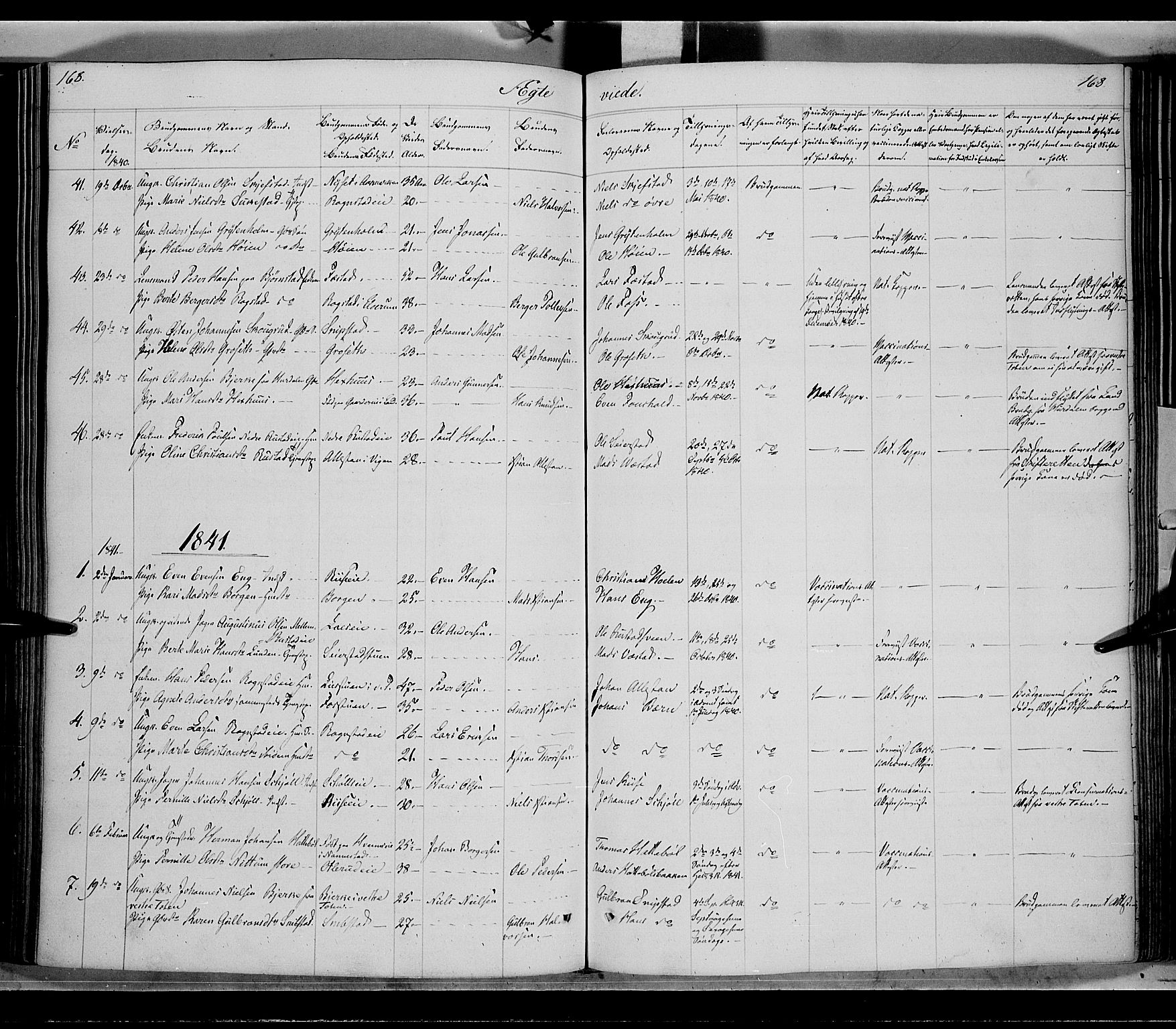 Østre Toten prestekontor, AV/SAH-PREST-104/H/Ha/Haa/L0002: Parish register (official) no. 2, 1840-1847, p. 168