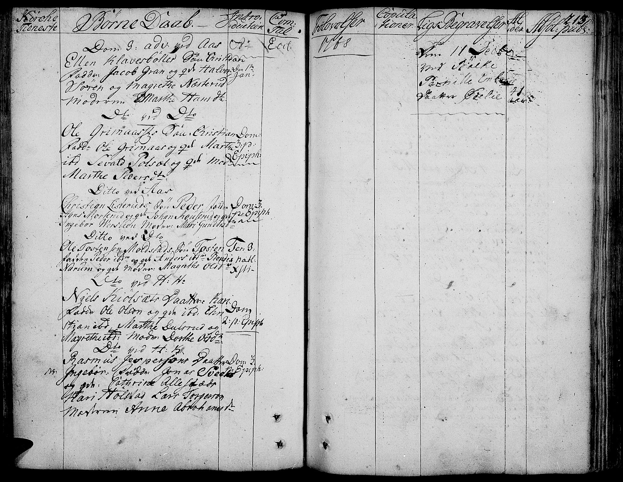 Toten prestekontor, AV/SAH-PREST-102/H/Ha/Haa/L0005: Parish register (official) no. 5, 1761-1772, p. 213