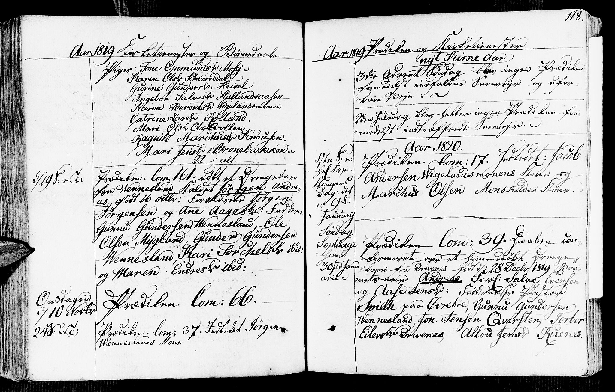 Vennesla sokneprestkontor, AV/SAK-1111-0045/Fa/Fab/L0002: Parish register (official) no. A 2, 1794-1834, p. 118