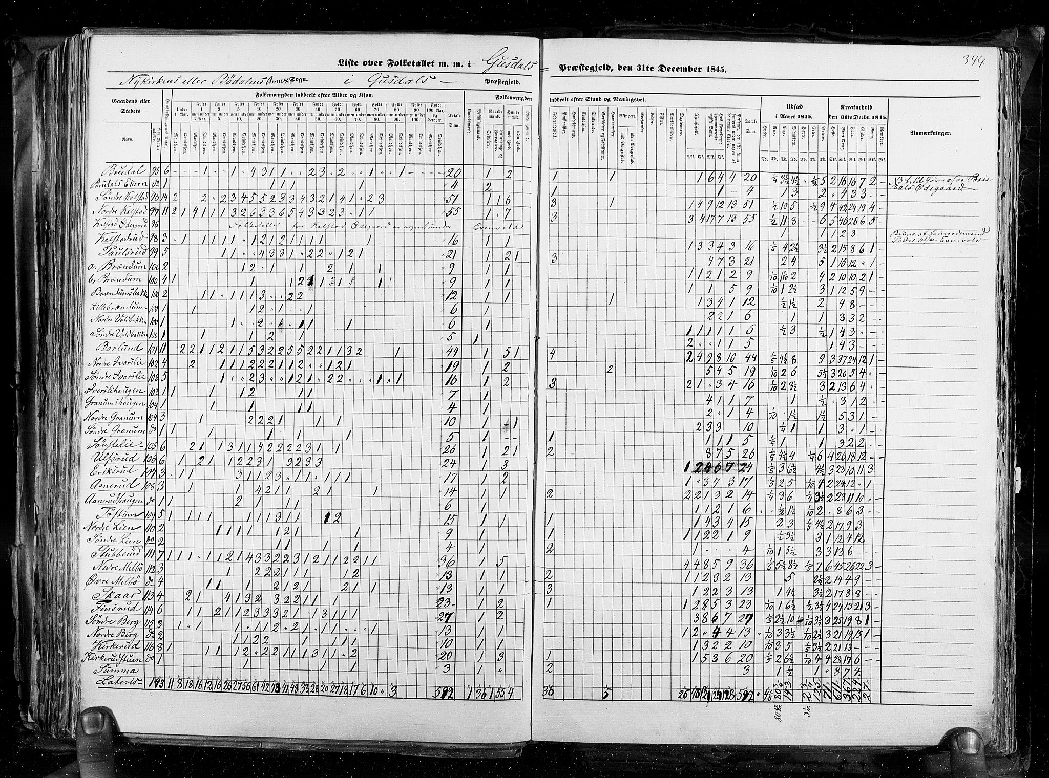 RA, Census 1845, vol. 3: Hedemarken amt og Kristians amt, 1845, p. 344