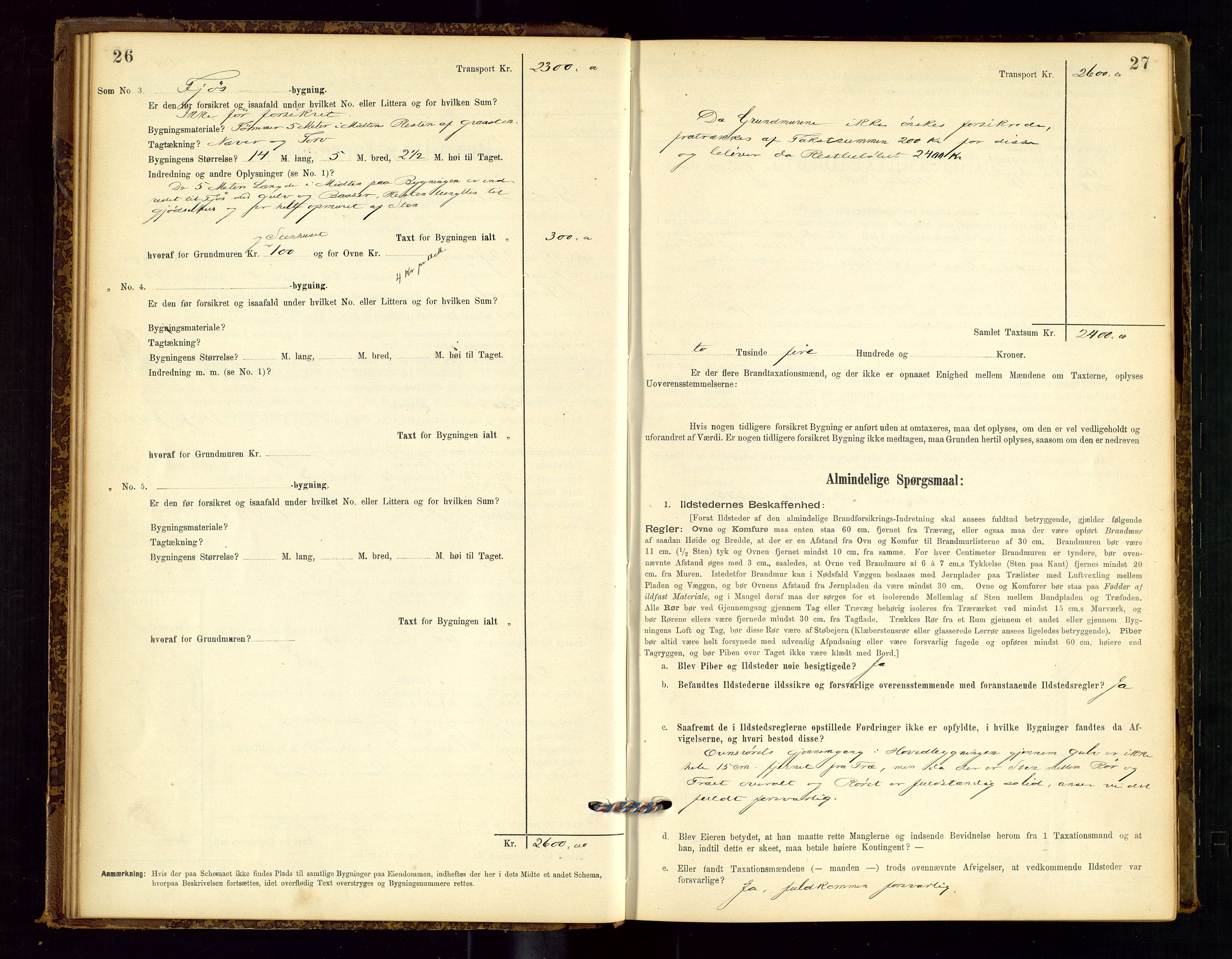 Sokndal lensmannskontor, AV/SAST-A-100417/Gob/L0001: "Brandtaxt-Protokol", 1895-1902, p. 26-27