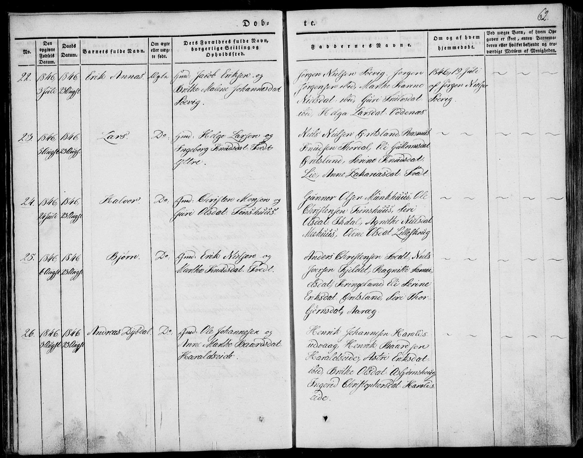 Skjold sokneprestkontor, AV/SAST-A-101847/H/Ha/Haa/L0006: Parish register (official) no. A 6.1, 1835-1858, p. 62