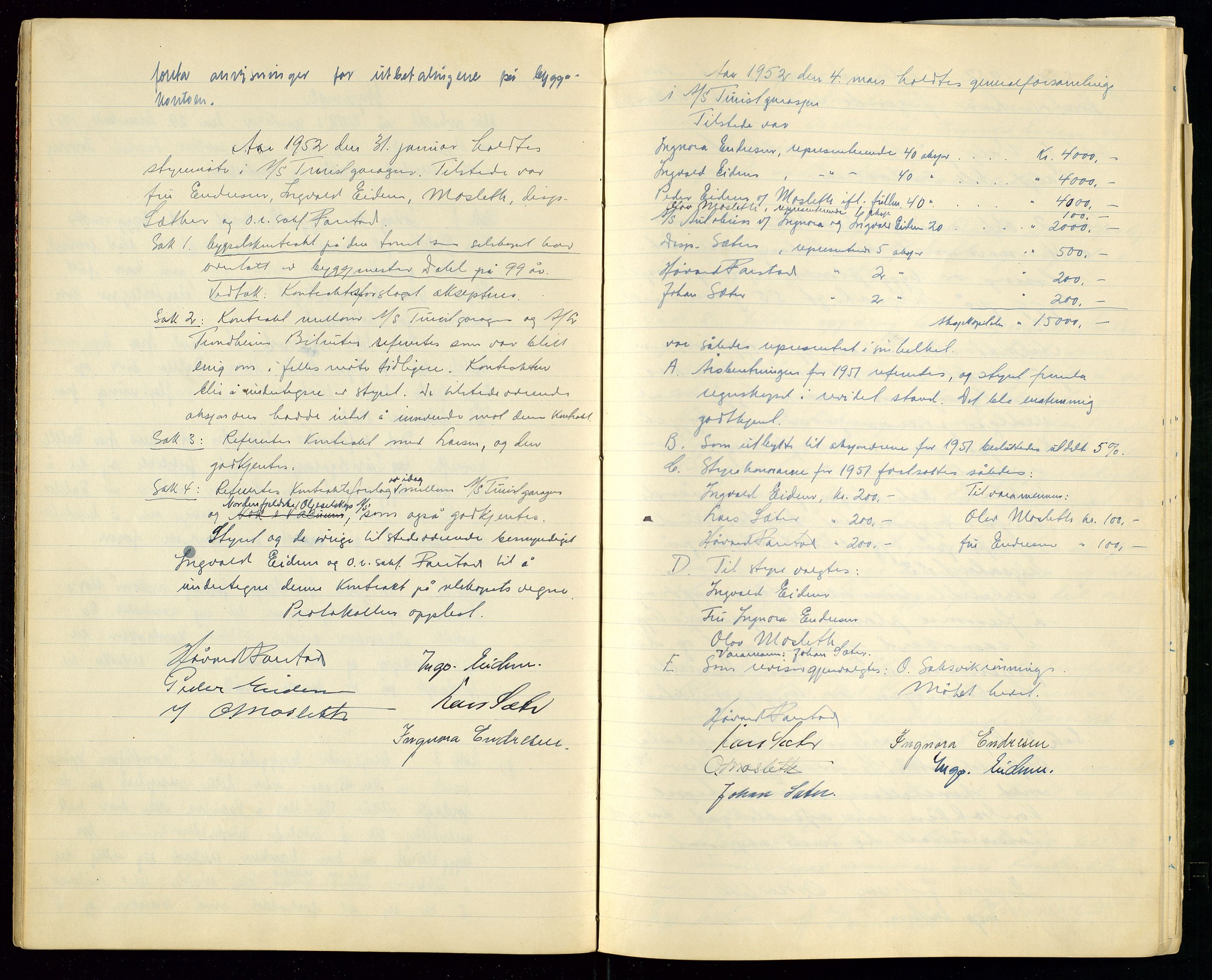 PA 1515 - Turistgarasjen A/S, AV/SAST-A-101920/A/L0001: Forhandlingsprotokoll, 1937-1958, p. 23