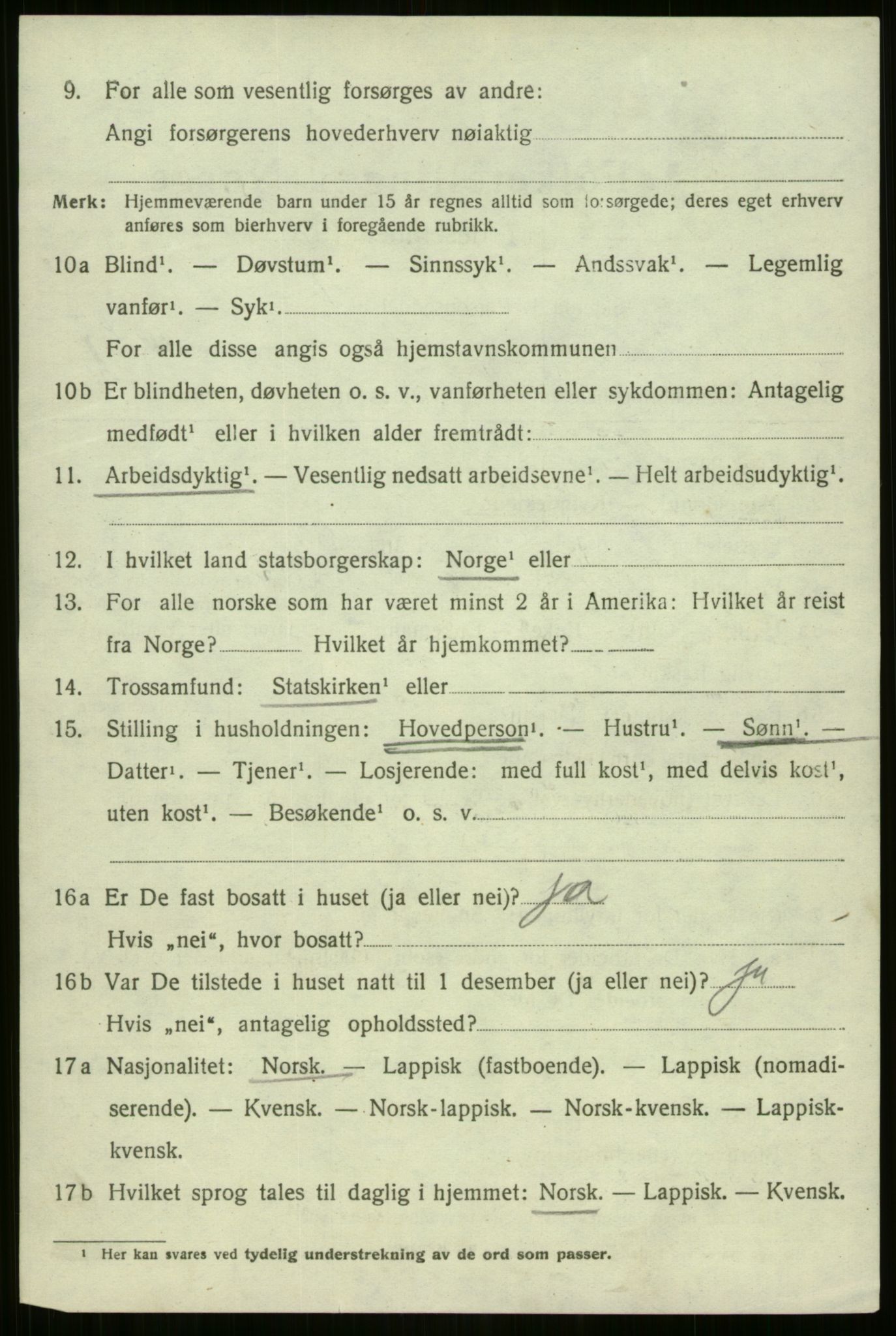 SATØ, 1920 census for Nordreisa, 1920, p. 2162