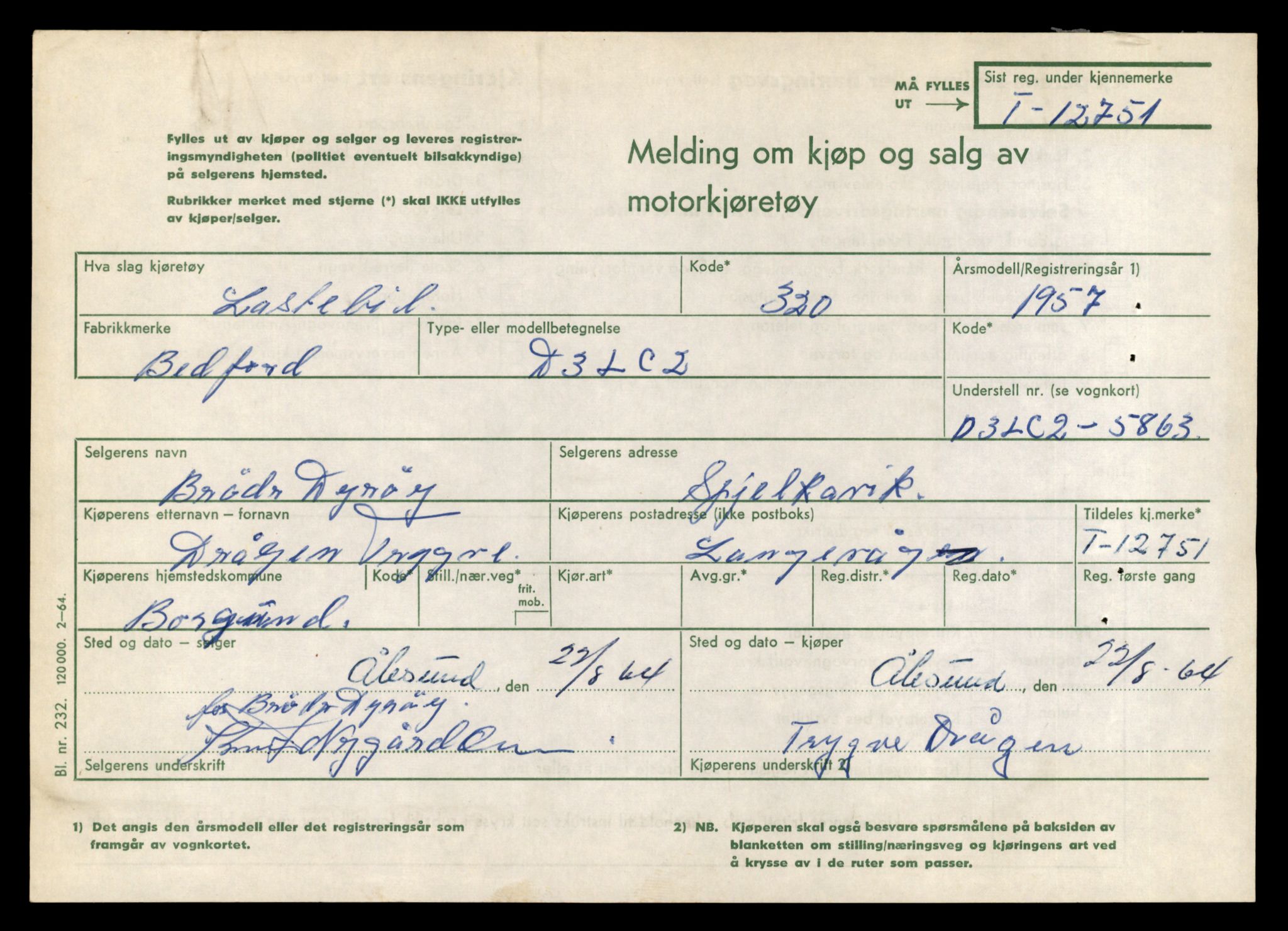 Møre og Romsdal vegkontor - Ålesund trafikkstasjon, AV/SAT-A-4099/F/Fe/L0035: Registreringskort for kjøretøy T 12653 - T 12829, 1927-1998, p. 1867