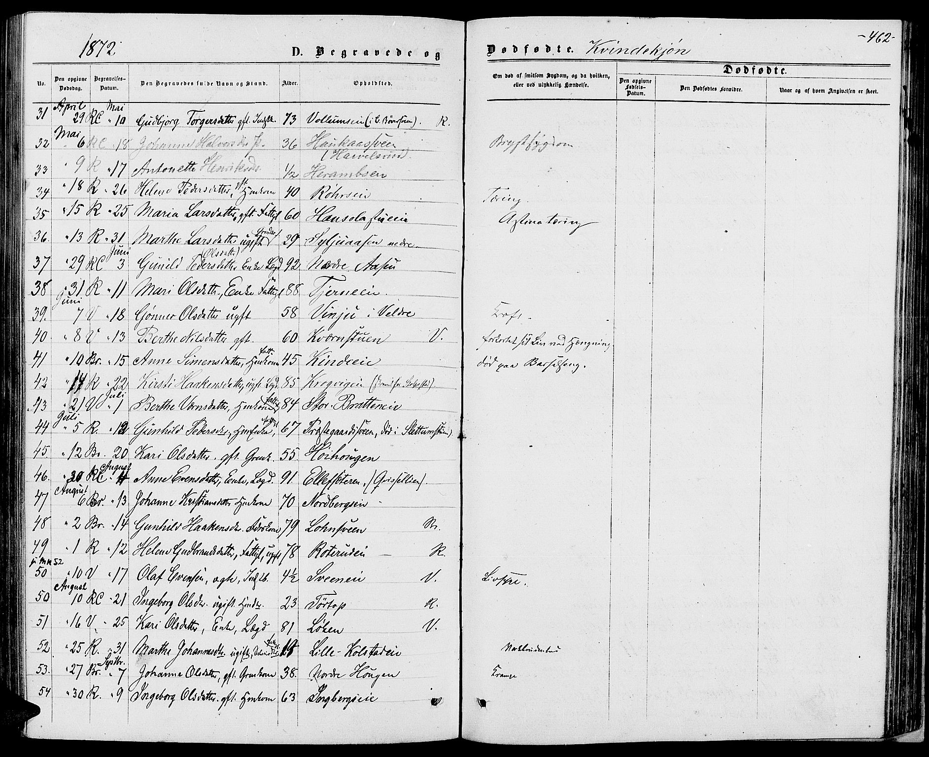 Ringsaker prestekontor, AV/SAH-PREST-014/L/La/L0008: Parish register (copy) no. 8, 1870-1878, p. 462