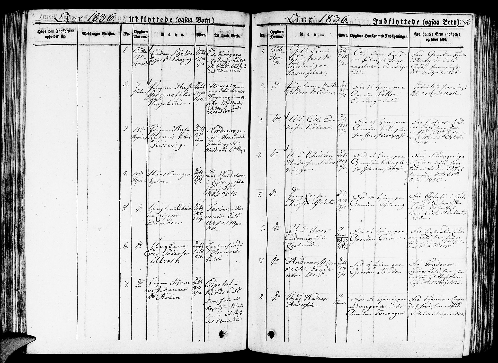 Gulen sokneprestembete, SAB/A-80201/H/Haa/Haaa/L0019: Parish register (official) no. A 19, 1826-1836, p. 306