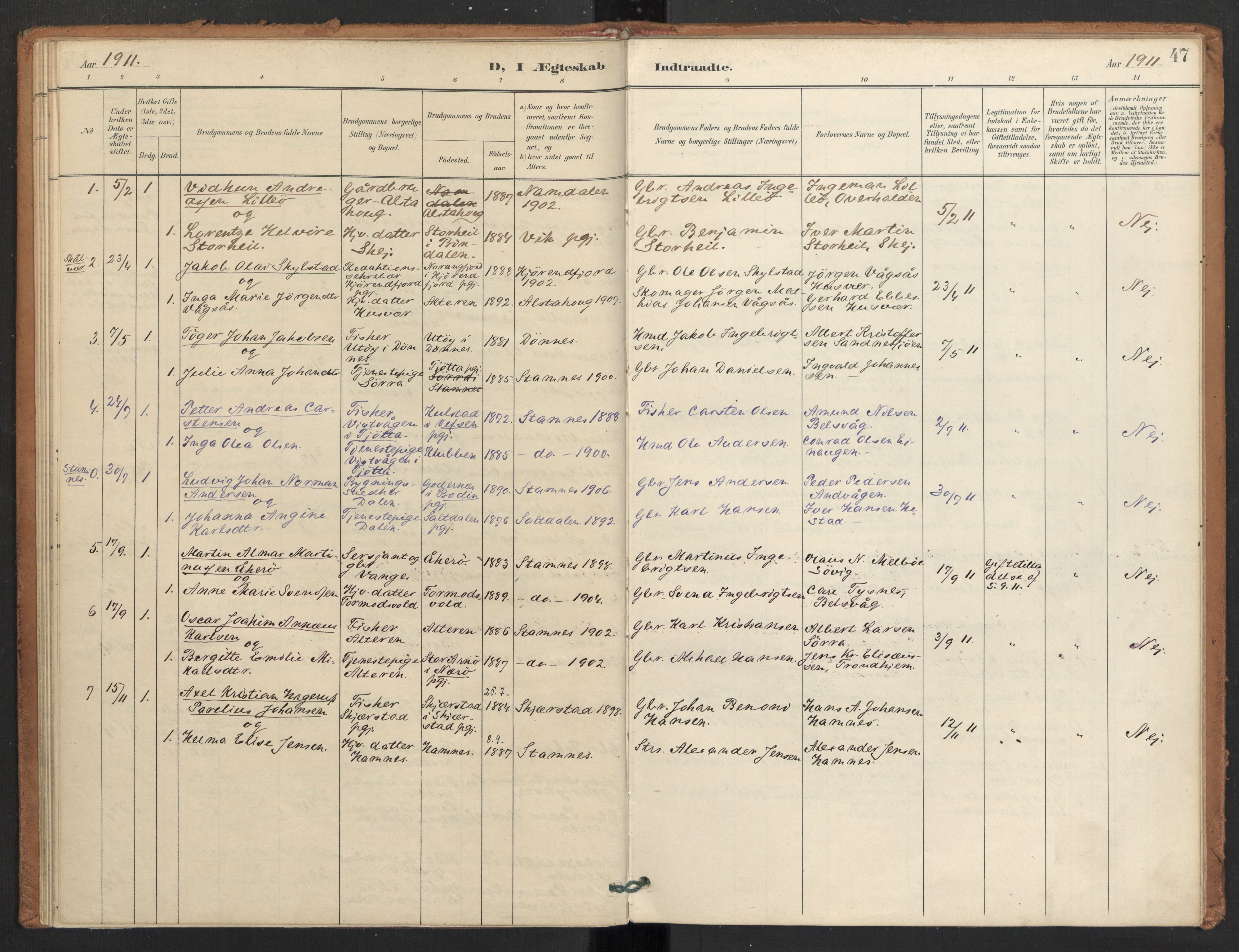 Ministerialprotokoller, klokkerbøker og fødselsregistre - Nordland, SAT/A-1459/830/L0454: Parish register (official) no. 830A18, 1897-1913, p. 47