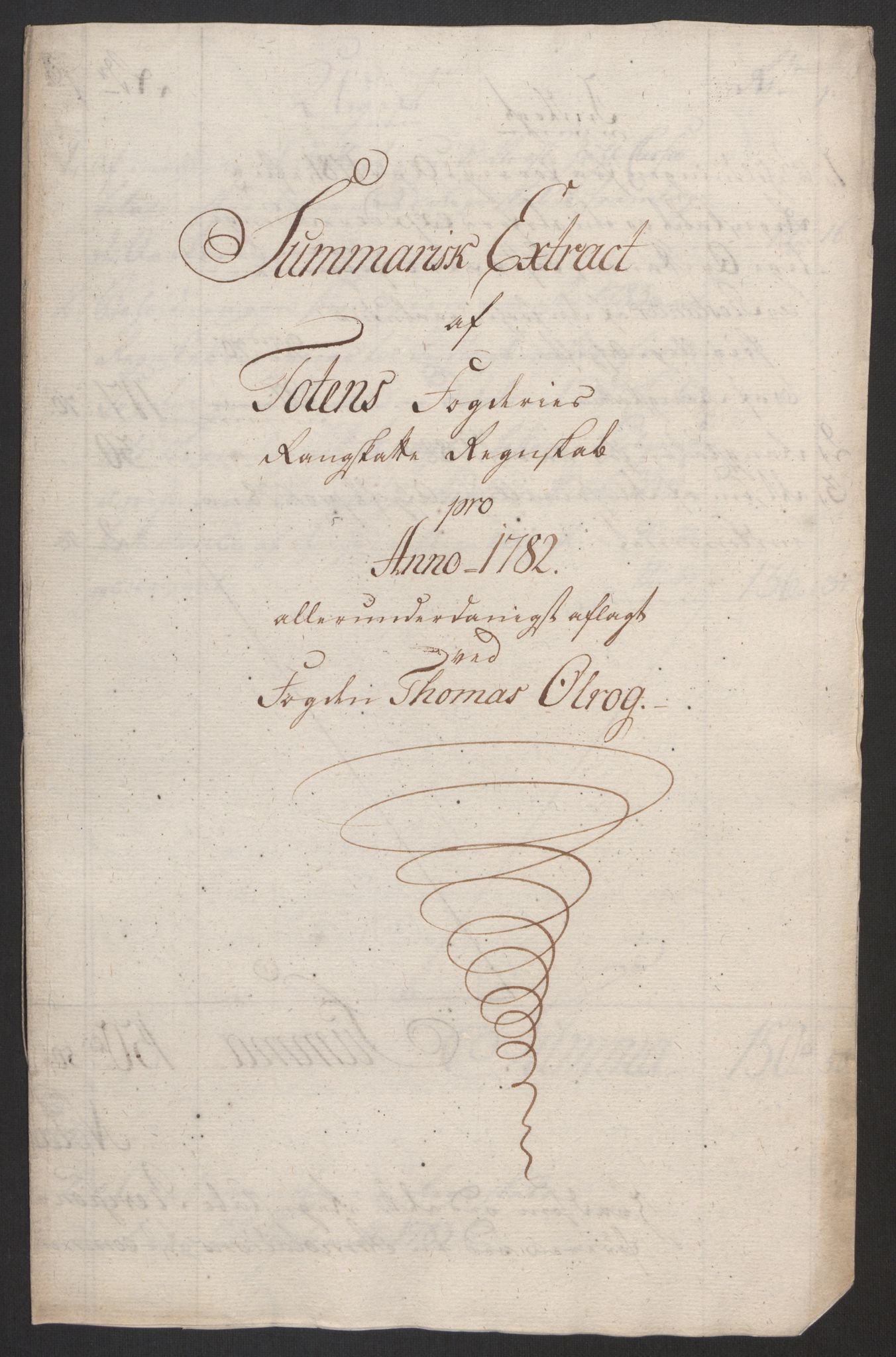 Rentekammeret inntil 1814, Reviderte regnskaper, Fogderegnskap, AV/RA-EA-4092/R19/L1369: Fogderegnskap Toten, Hadeland og Vardal, 1782, p. 42