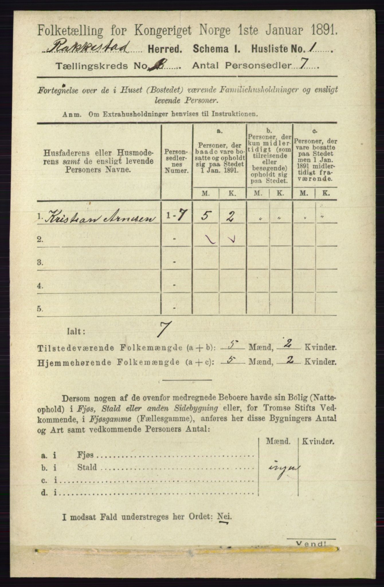 RA, 1891 census for 0128 Rakkestad, 1891, p. 3556
