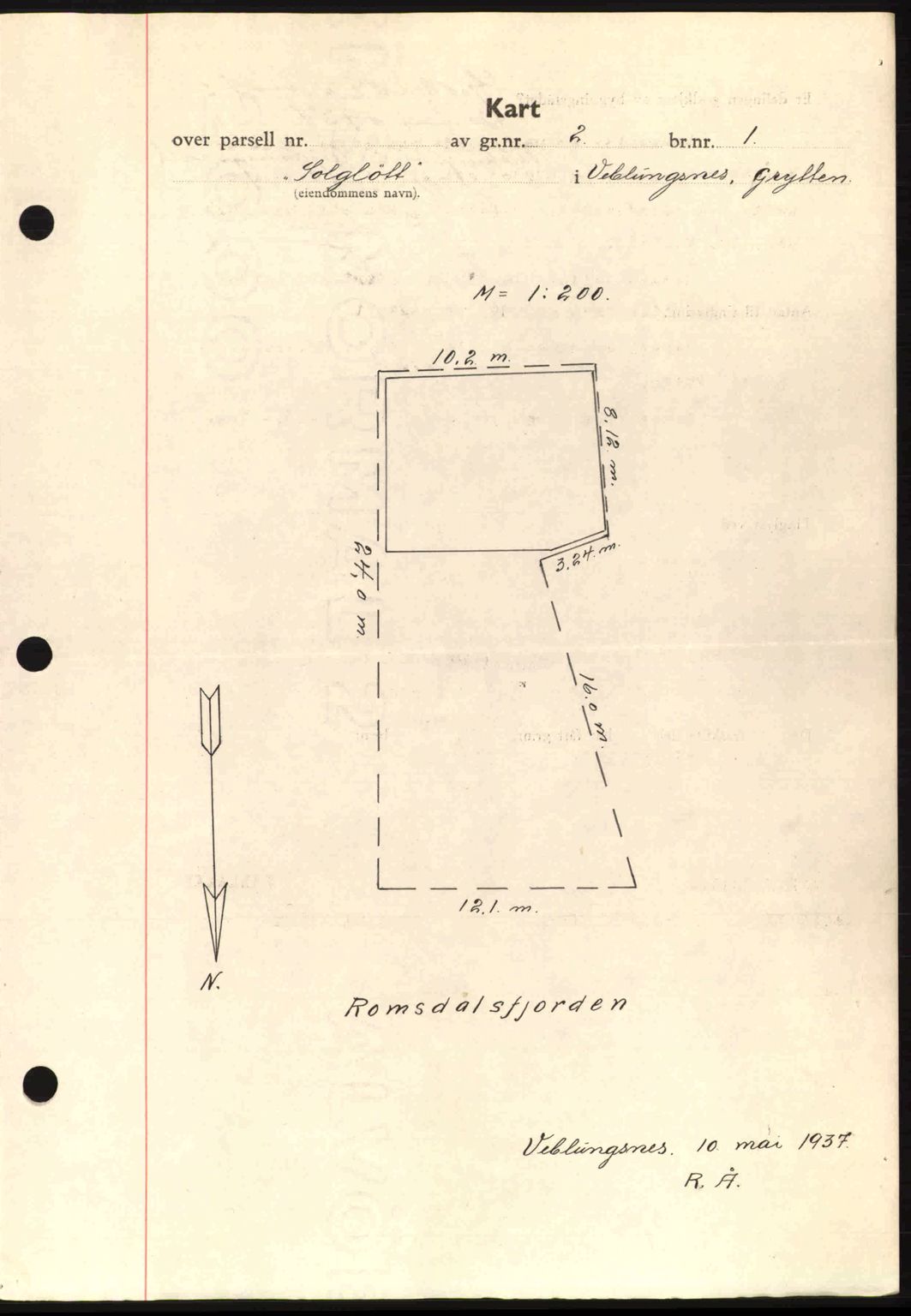 Romsdal sorenskriveri, SAT/A-4149/1/2/2C: Mortgage book no. A3, 1937-1937, Diary no: : 1075/1937