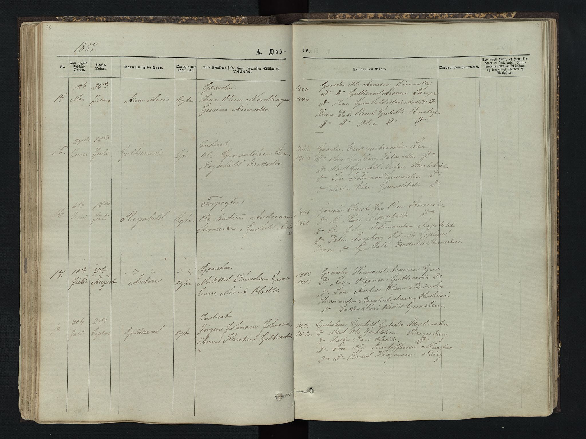 Sør-Aurdal prestekontor, AV/SAH-PREST-128/H/Ha/Hab/L0004: Parish register (copy) no. 4, 1865-1893, p. 58