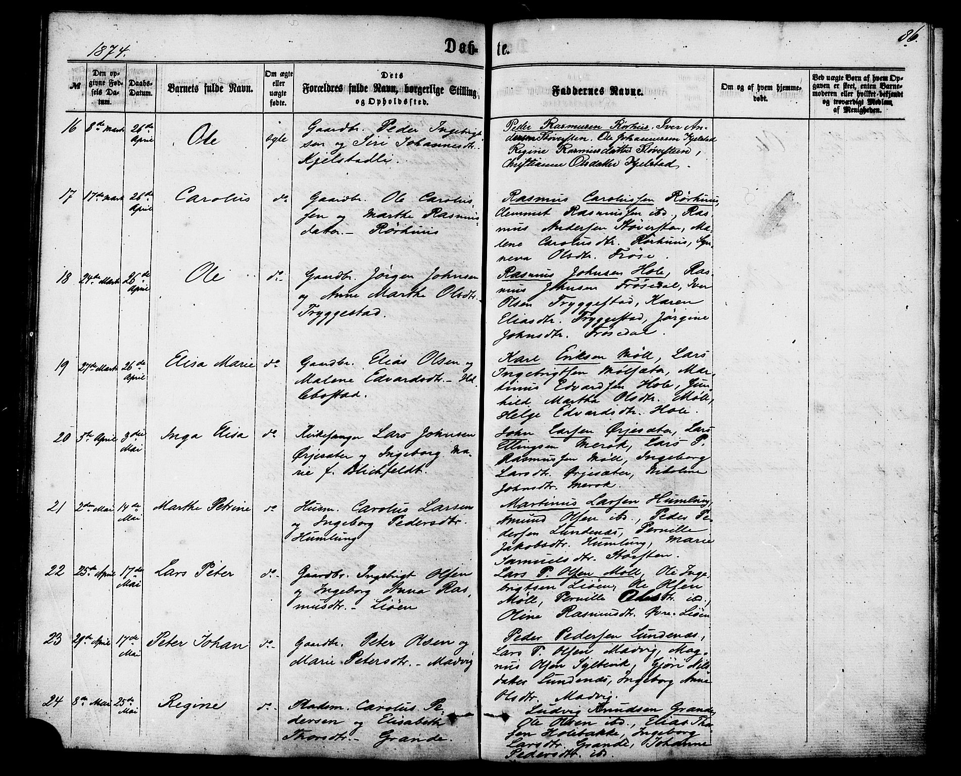 Ministerialprotokoller, klokkerbøker og fødselsregistre - Møre og Romsdal, AV/SAT-A-1454/517/L0226: Parish register (official) no. 517A06, 1862-1881, p. 86