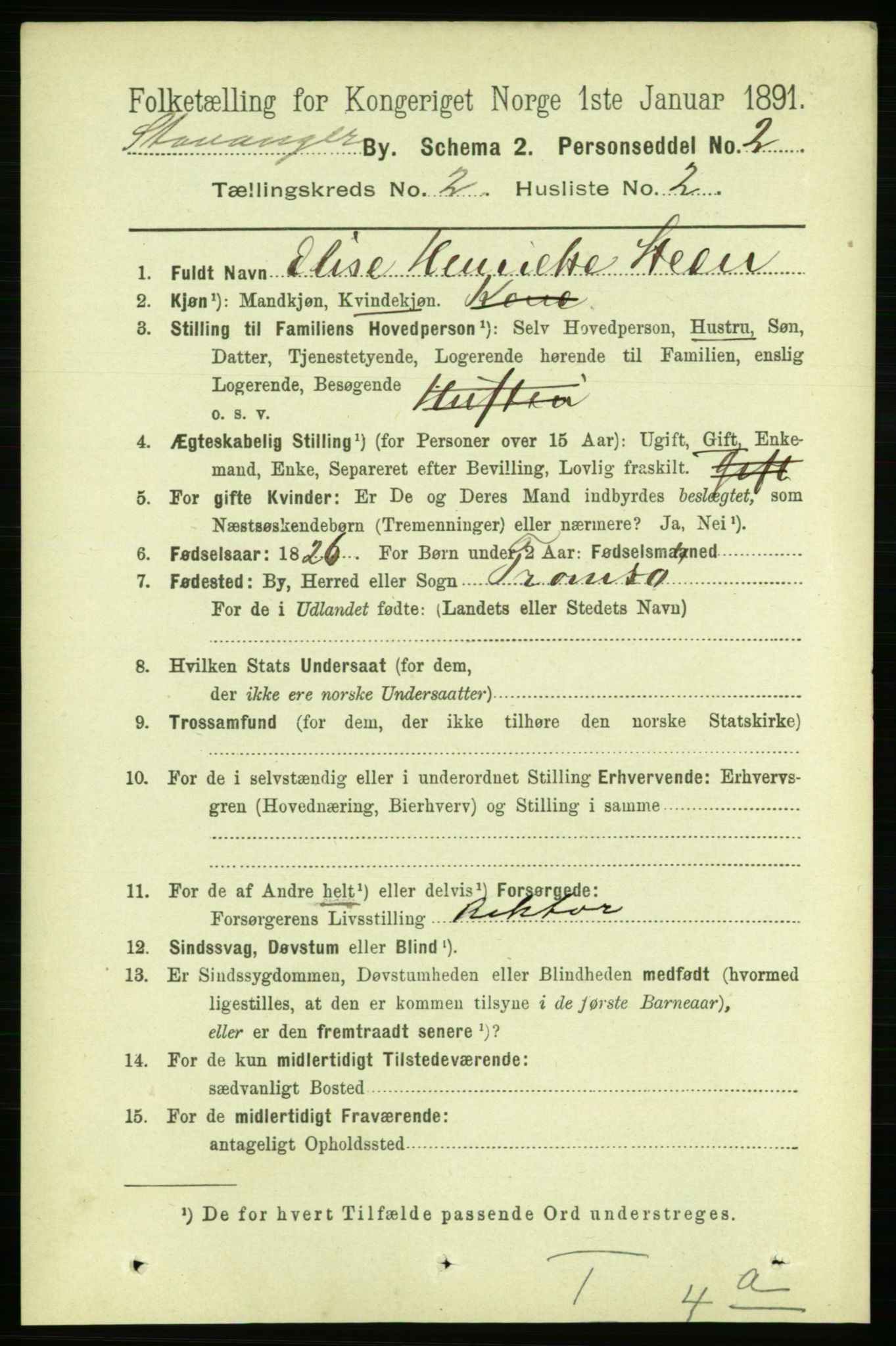 RA, 1891 census for 1103 Stavanger, 1891, p. 5931