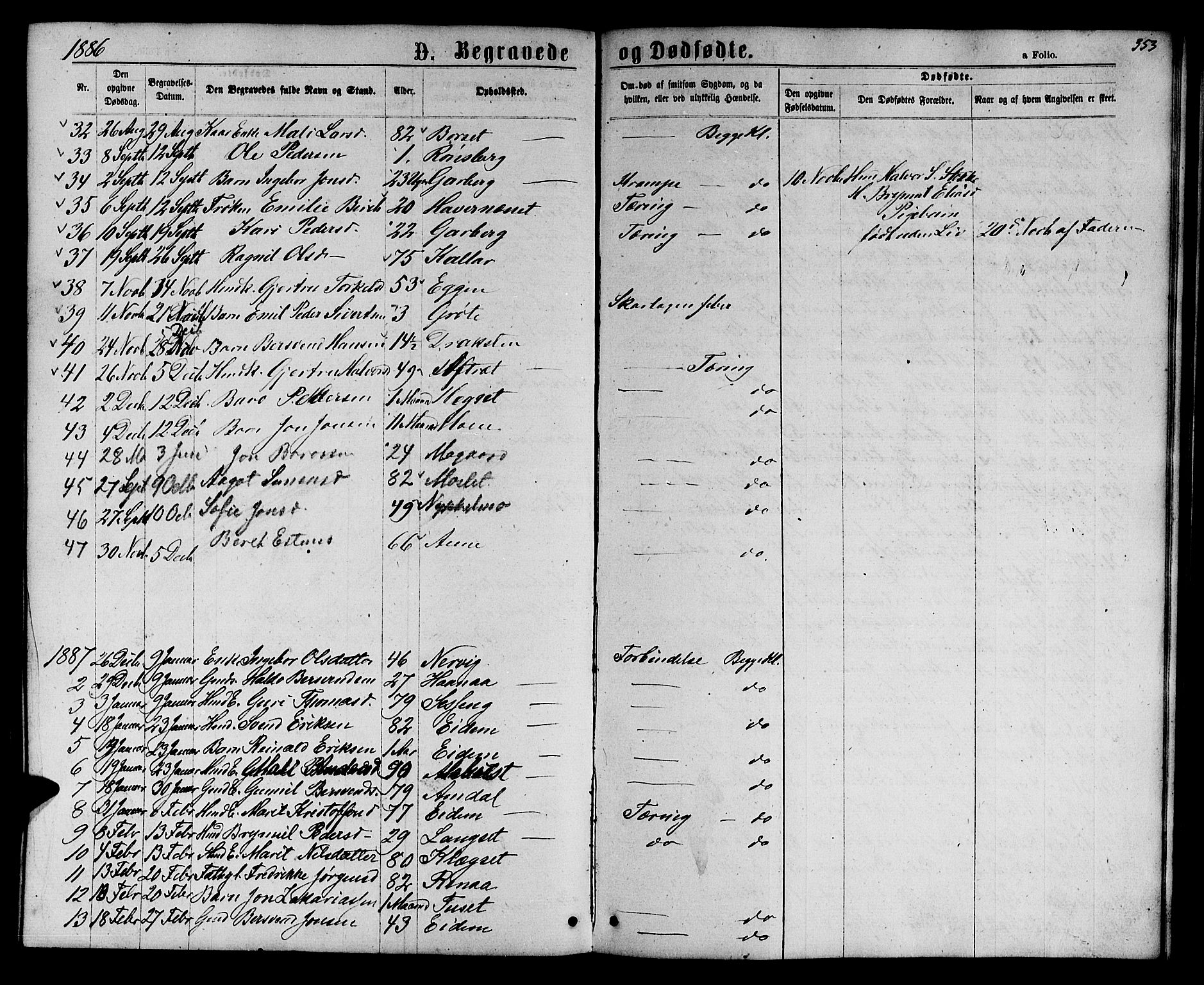 Ministerialprotokoller, klokkerbøker og fødselsregistre - Sør-Trøndelag, SAT/A-1456/695/L1156: Parish register (copy) no. 695C07, 1869-1888, p. 353