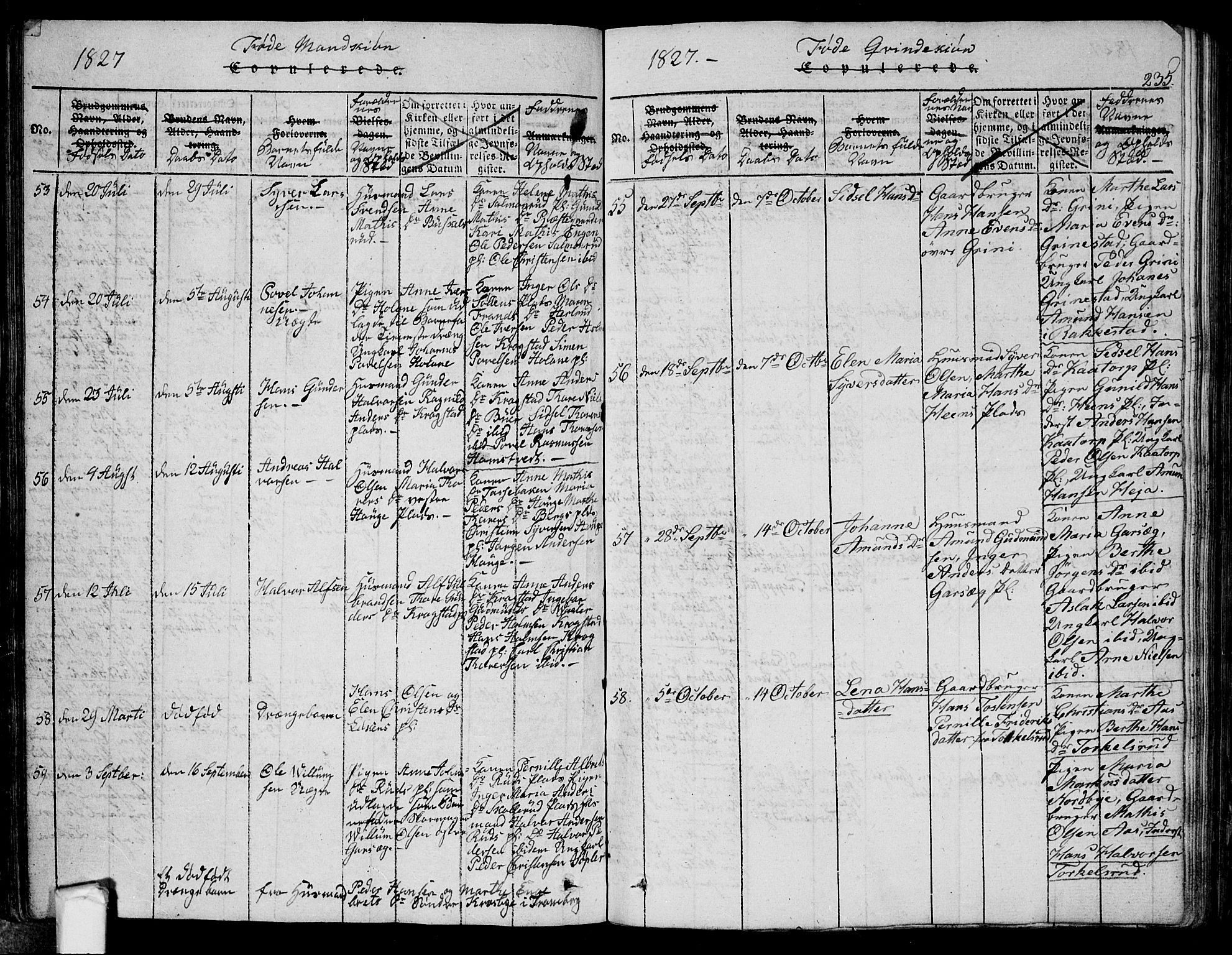 Eidsberg prestekontor Kirkebøker, AV/SAO-A-10905/G/Ga/L0001: Parish register (copy) no. I 1, 1814-1831, p. 235