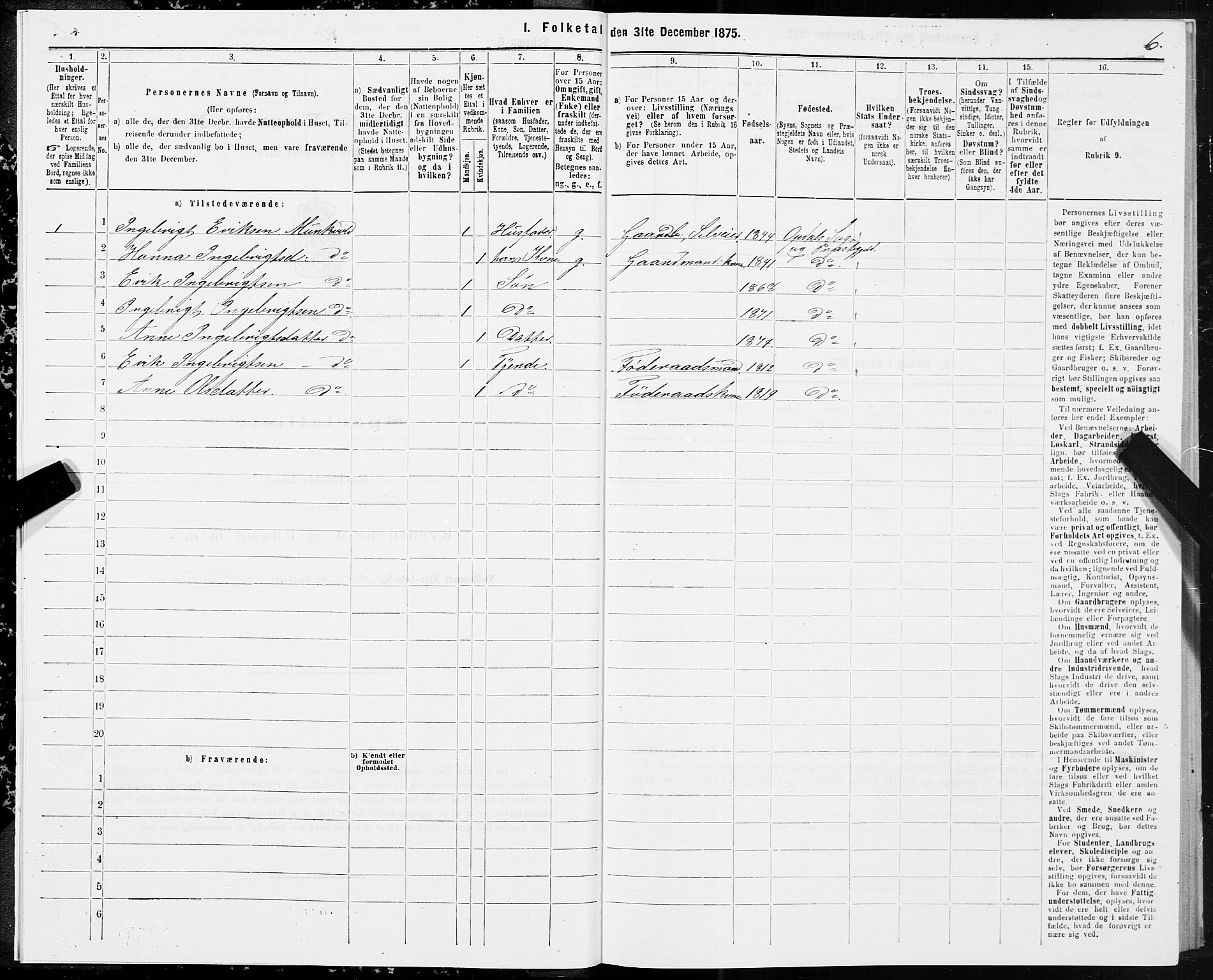 SAT, 1875 census for 1634P Oppdal, 1875, p. 4006