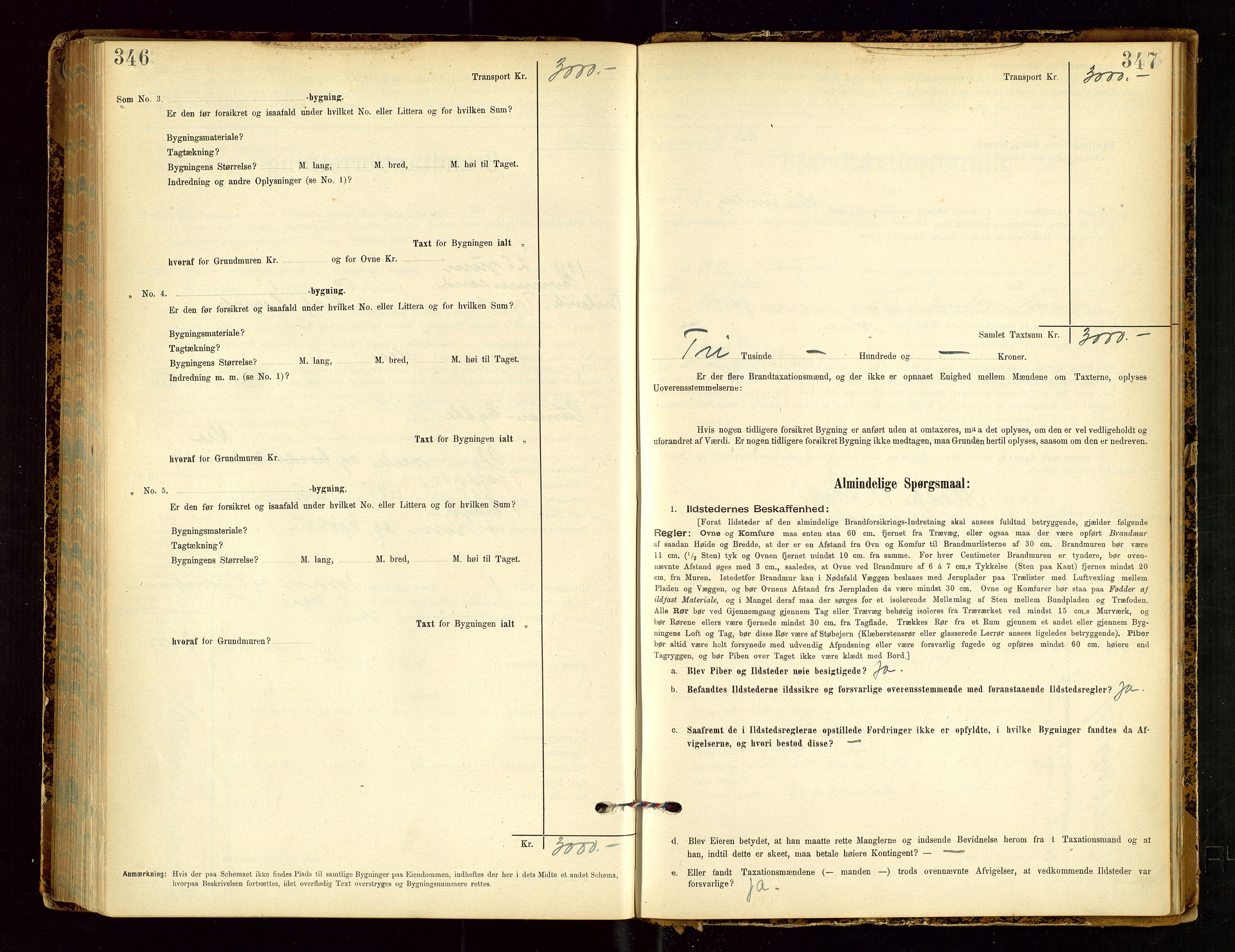 Tysvær lensmannskontor, AV/SAST-A-100192/Gob/L0002: "Brandtakstprotokol for Lensmanden i Tysvær", 1901-1932, p. 346-347