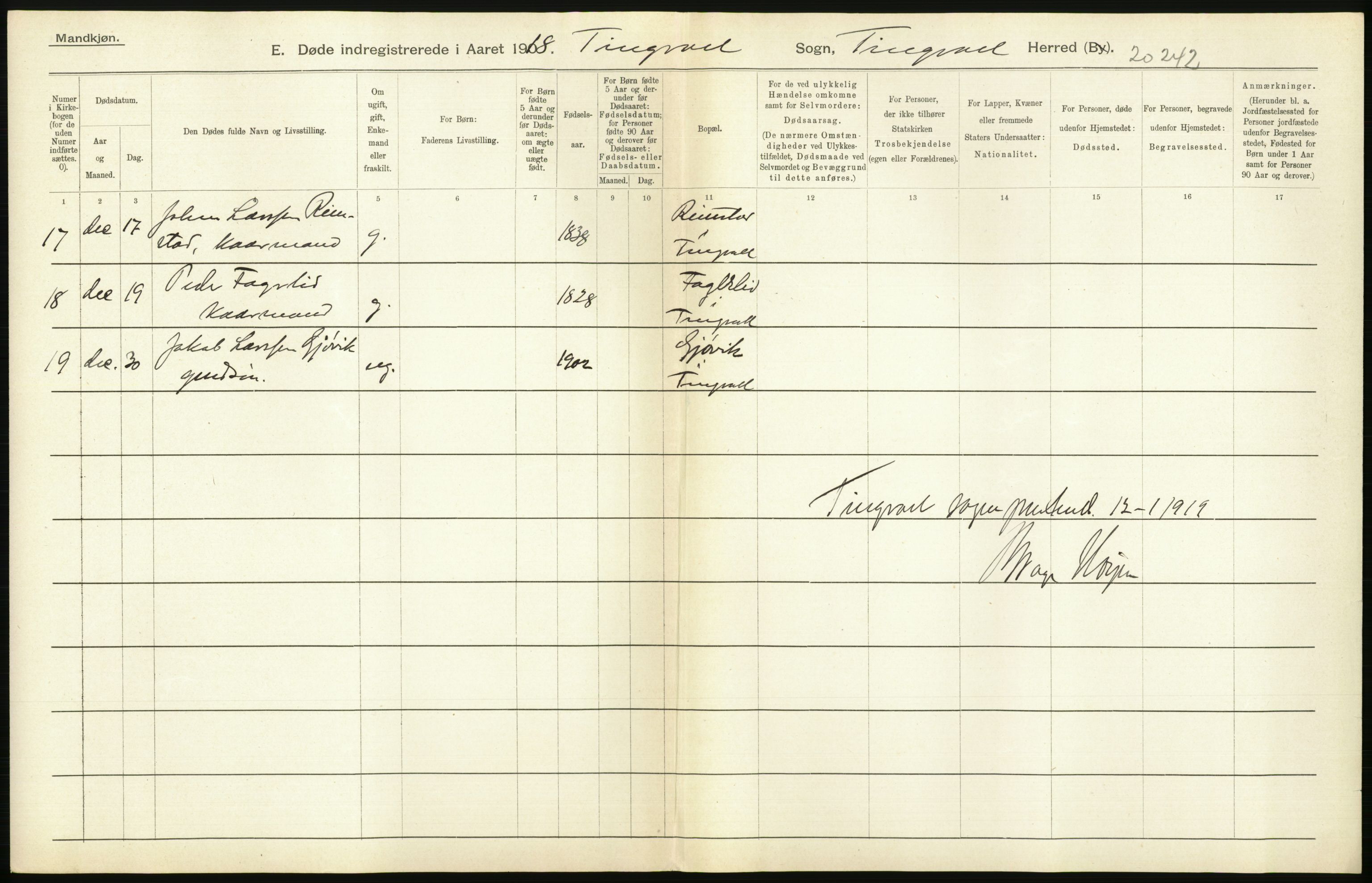 Statistisk sentralbyrå, Sosiodemografiske emner, Befolkning, RA/S-2228/D/Df/Dfb/Dfbh/L0045: Møre fylke: Døde. Bygder og byer., 1918, p. 500