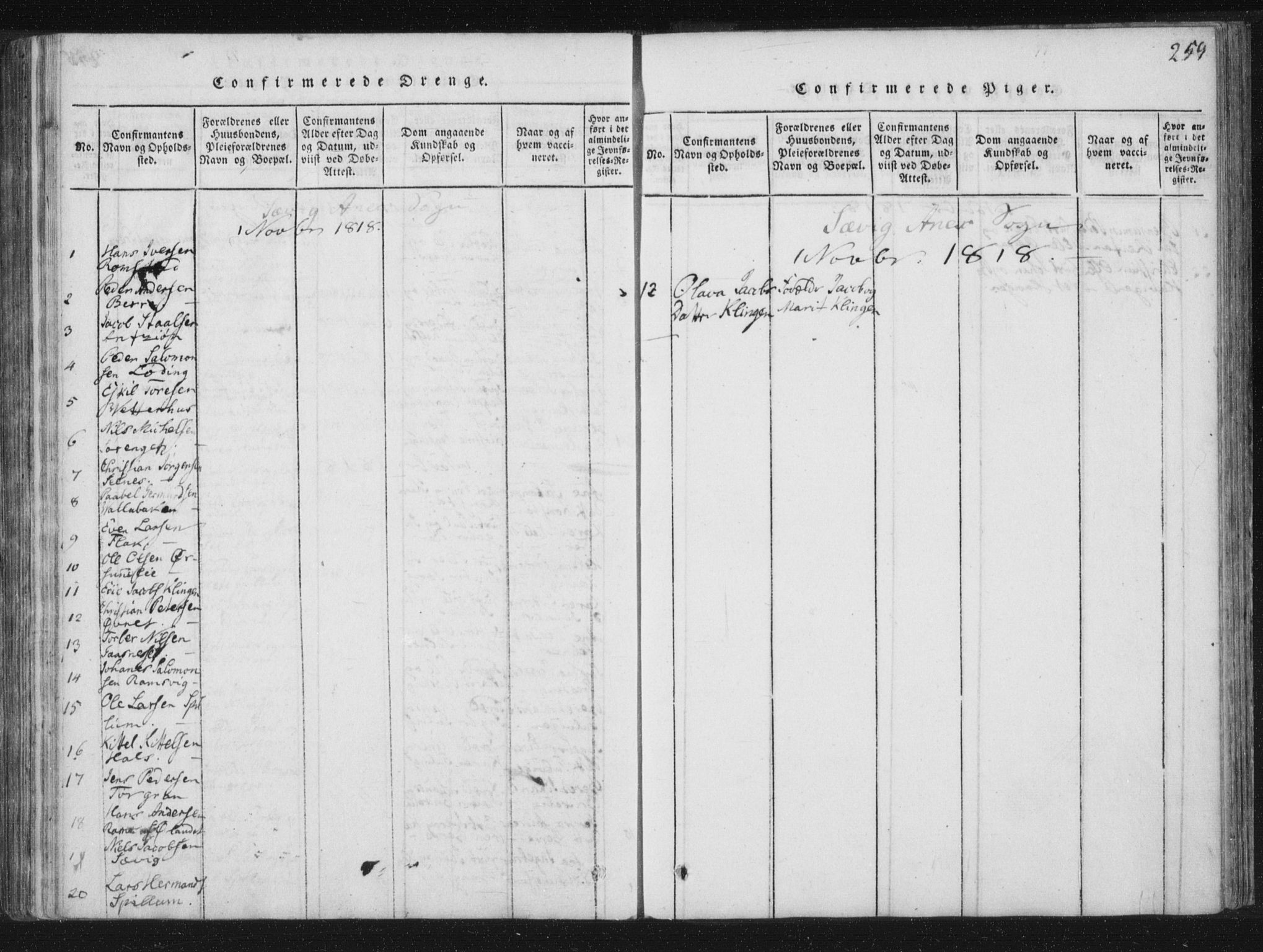 Ministerialprotokoller, klokkerbøker og fødselsregistre - Nord-Trøndelag, SAT/A-1458/773/L0609: Parish register (official) no. 773A03 /4, 1815-1818, p. 259