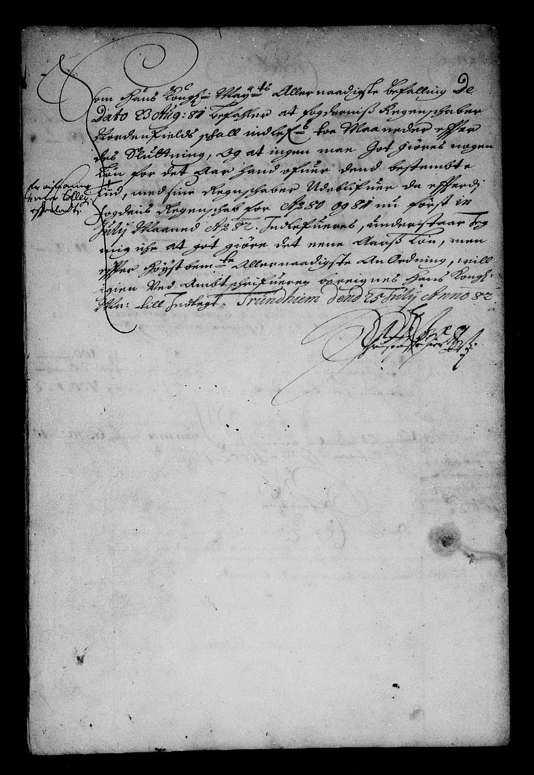 Rentekammeret inntil 1814, Reviderte regnskaper, Stiftamtstueregnskaper, Trondheim stiftamt og Nordland amt, RA/EA-6044/R/Rf/L0063: Trondheim stiftamt, 1681