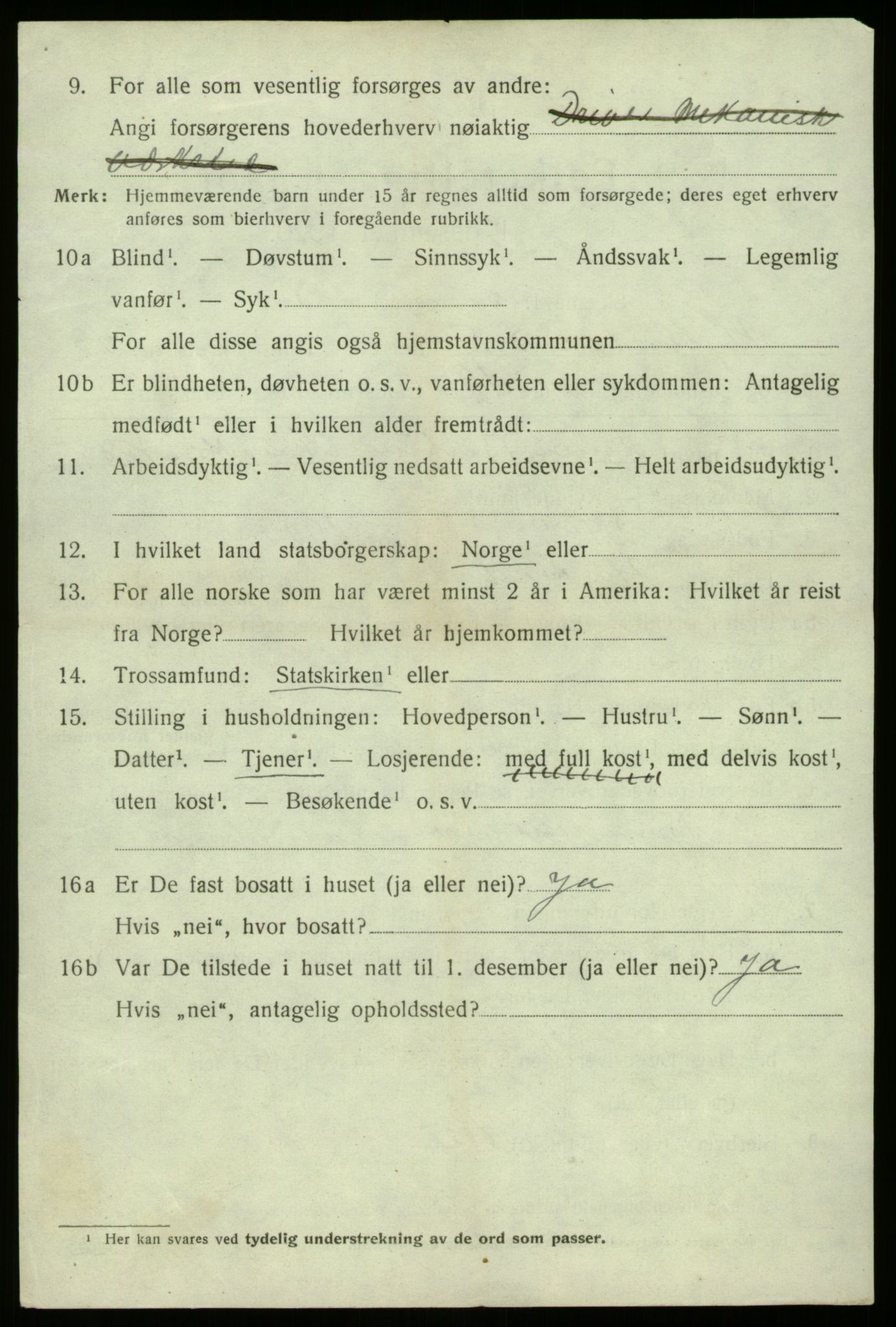 SAB, 1920 census for Hyllestad, 1920, p. 5093