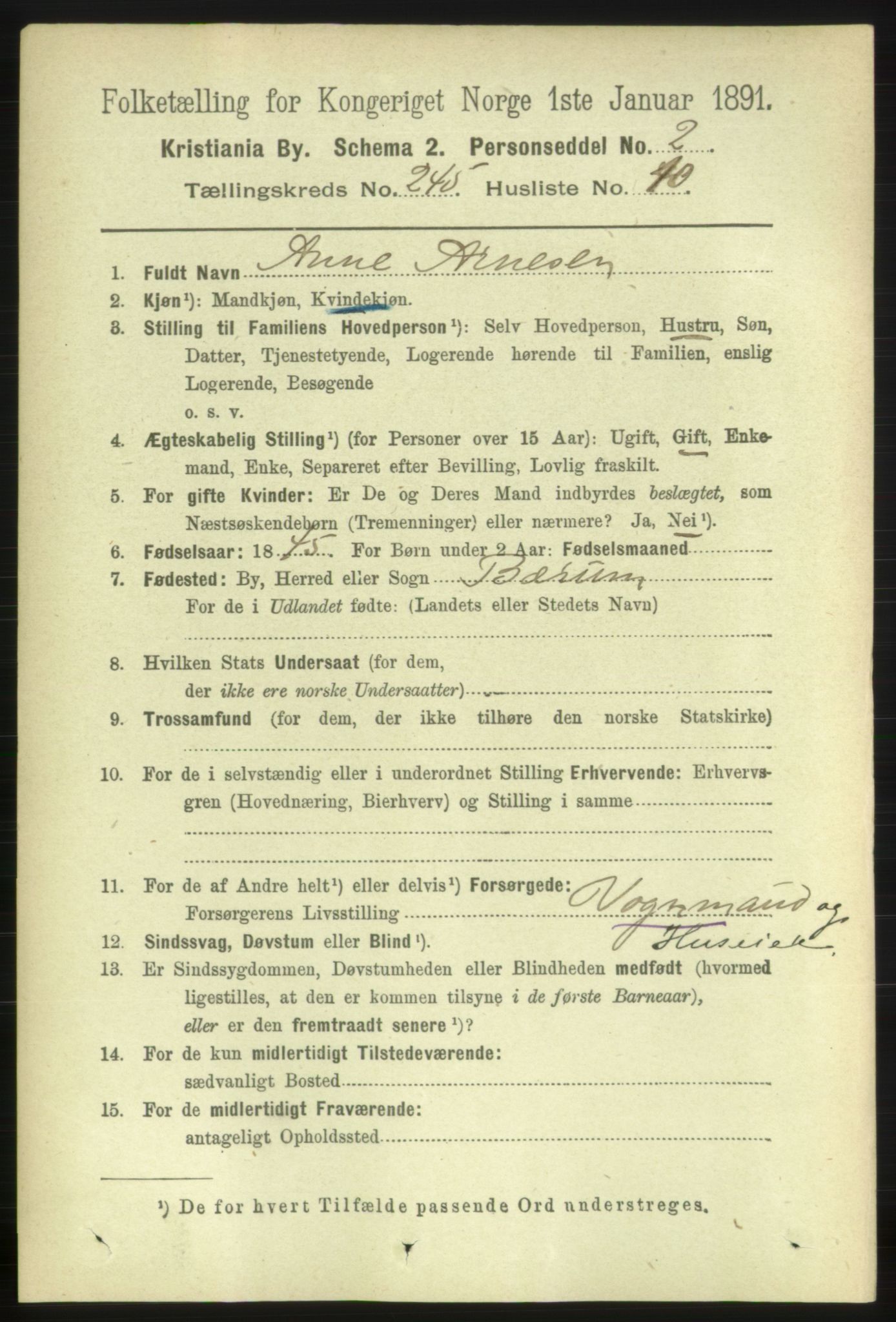 RA, 1891 census for 0301 Kristiania, 1891, p. 149623