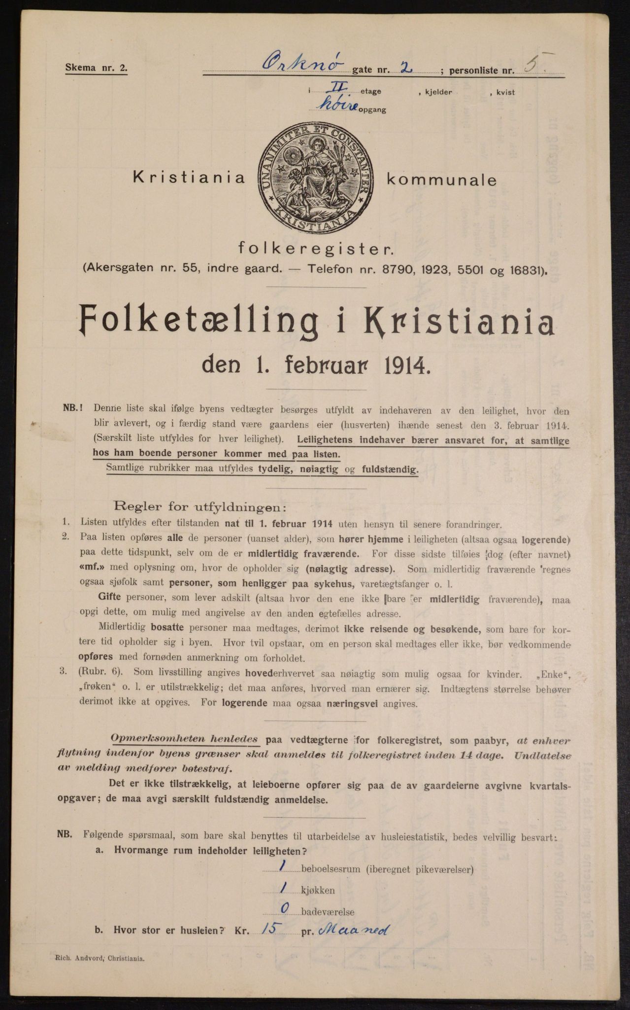 OBA, Municipal Census 1913 for Kristiania, 1913, p. 76030