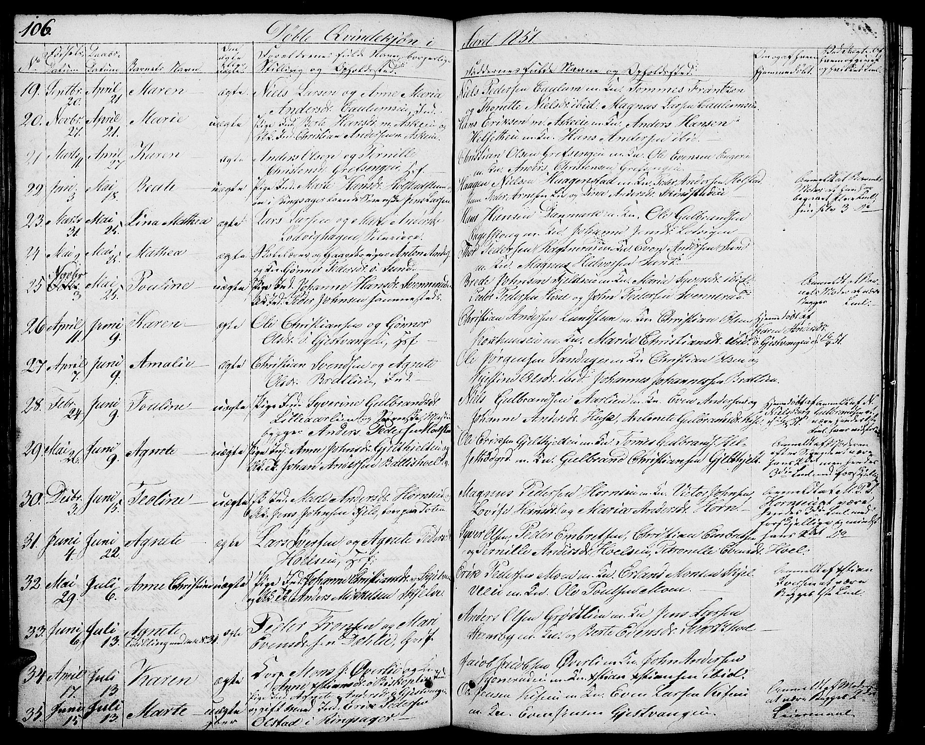 Nes prestekontor, Hedmark, AV/SAH-PREST-020/L/La/L0004: Parish register (copy) no. 4, 1832-1861, p. 106