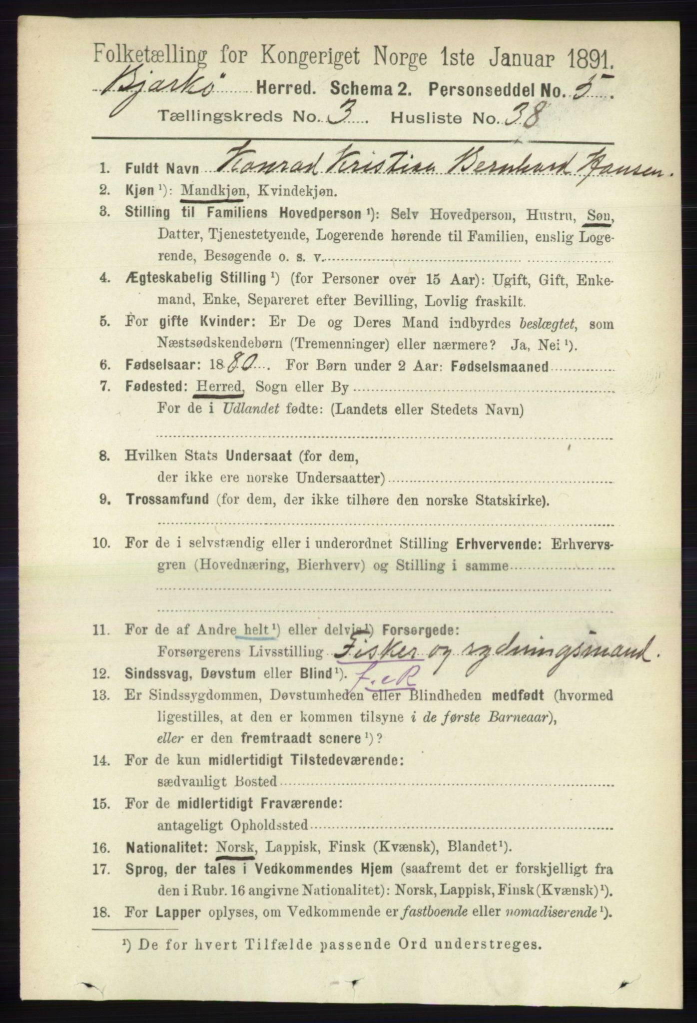 RA, 1891 census for 1915 Bjarkøy, 1891, p. 1759