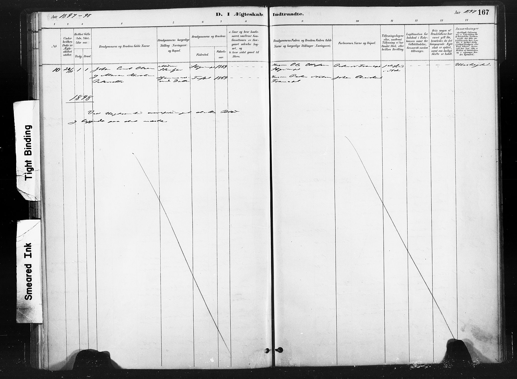 Ministerialprotokoller, klokkerbøker og fødselsregistre - Nord-Trøndelag, AV/SAT-A-1458/736/L0361: Parish register (official) no. 736A01, 1884-1906, p. 167